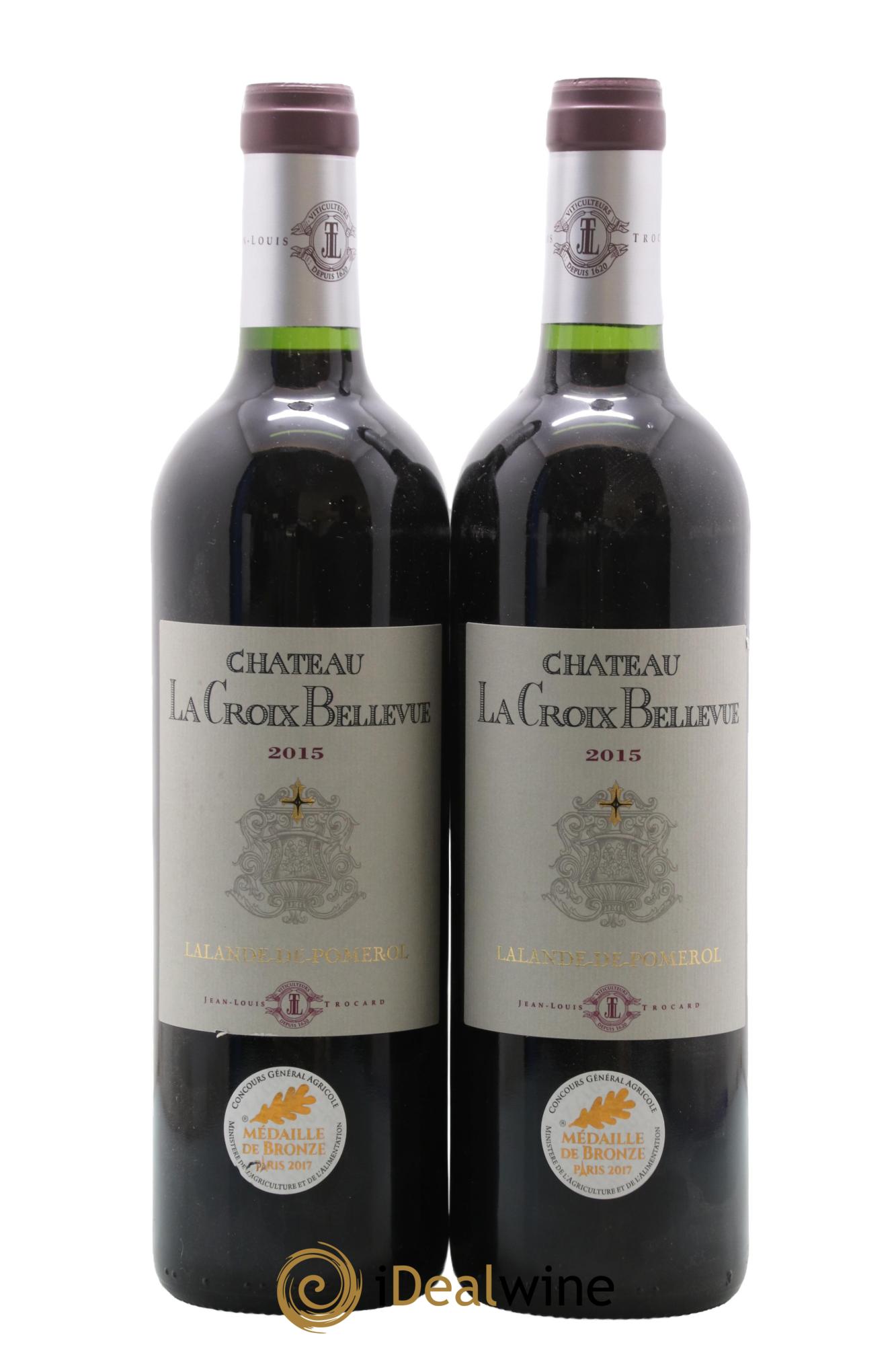 Lalande-de-Pomerol Château La Croix Bellevue Vignoble Trocard 2015 - Lotto di 2 bottiglie - 0