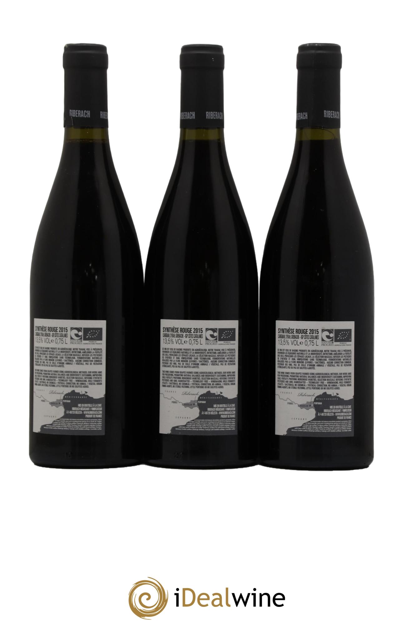 IGP Côtes Catalanes (VDP des Côtes Catalanes) Synthese Domaine Riberach 2015 - Lot of 3 bottles - 1