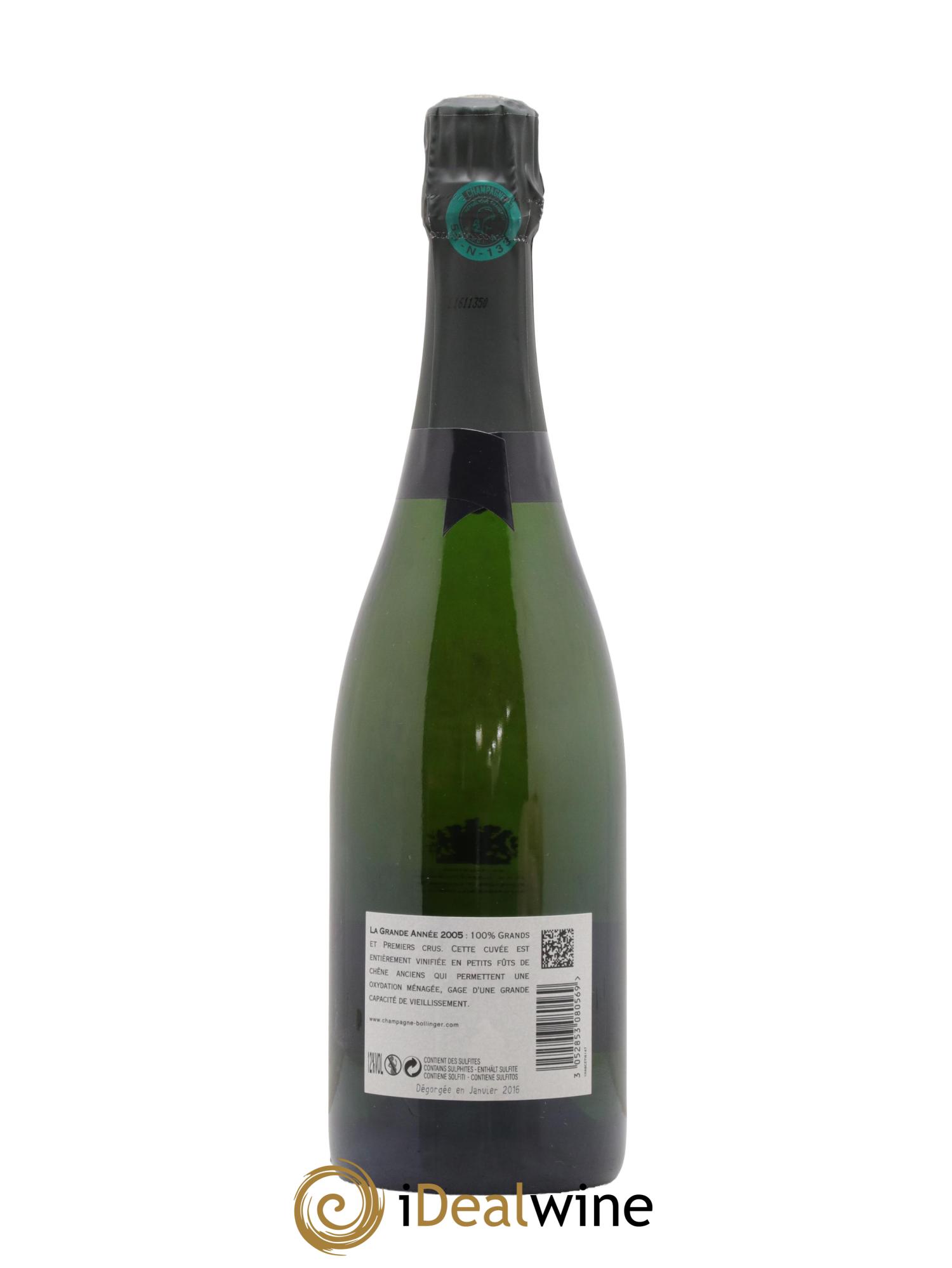 Grande Année Bollinger 2005 - Lot de 1 bouteille - 2