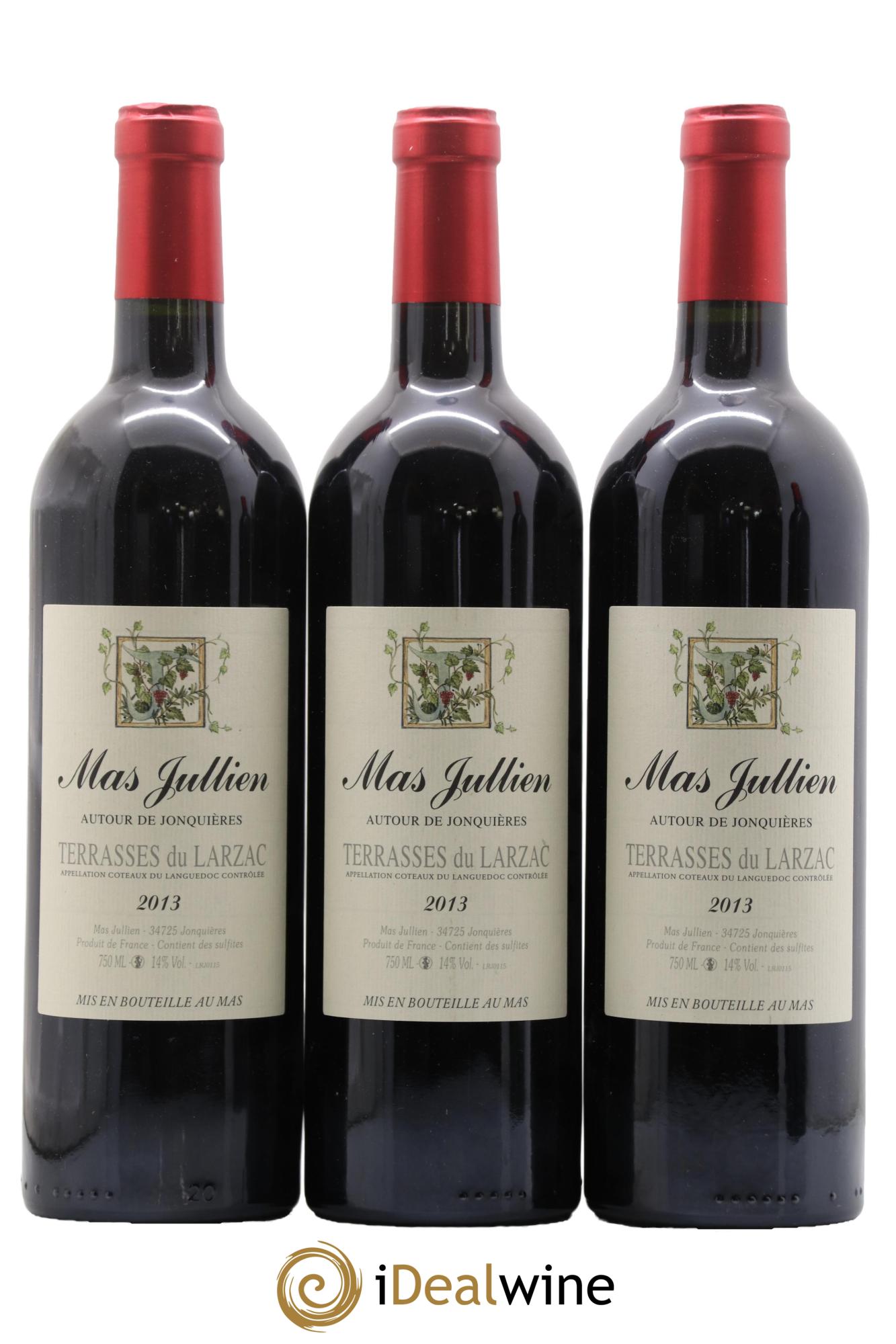 Coteaux du Languedoc - Terrasses du Larzac Mas Jullien  Autour de Jonquières Olivier Jullien 2013 - Lot de 3 bouteilles - 0