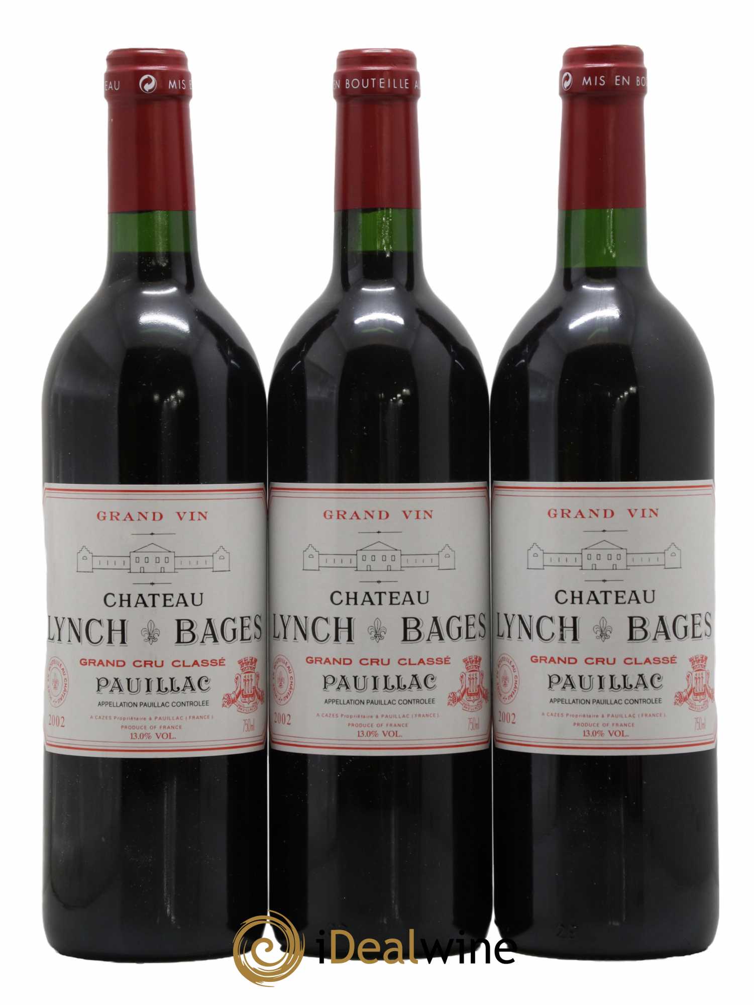 Château Lynch Bages 5ème Grand Cru Classé 2002 - Lot of 3 bottles - 0