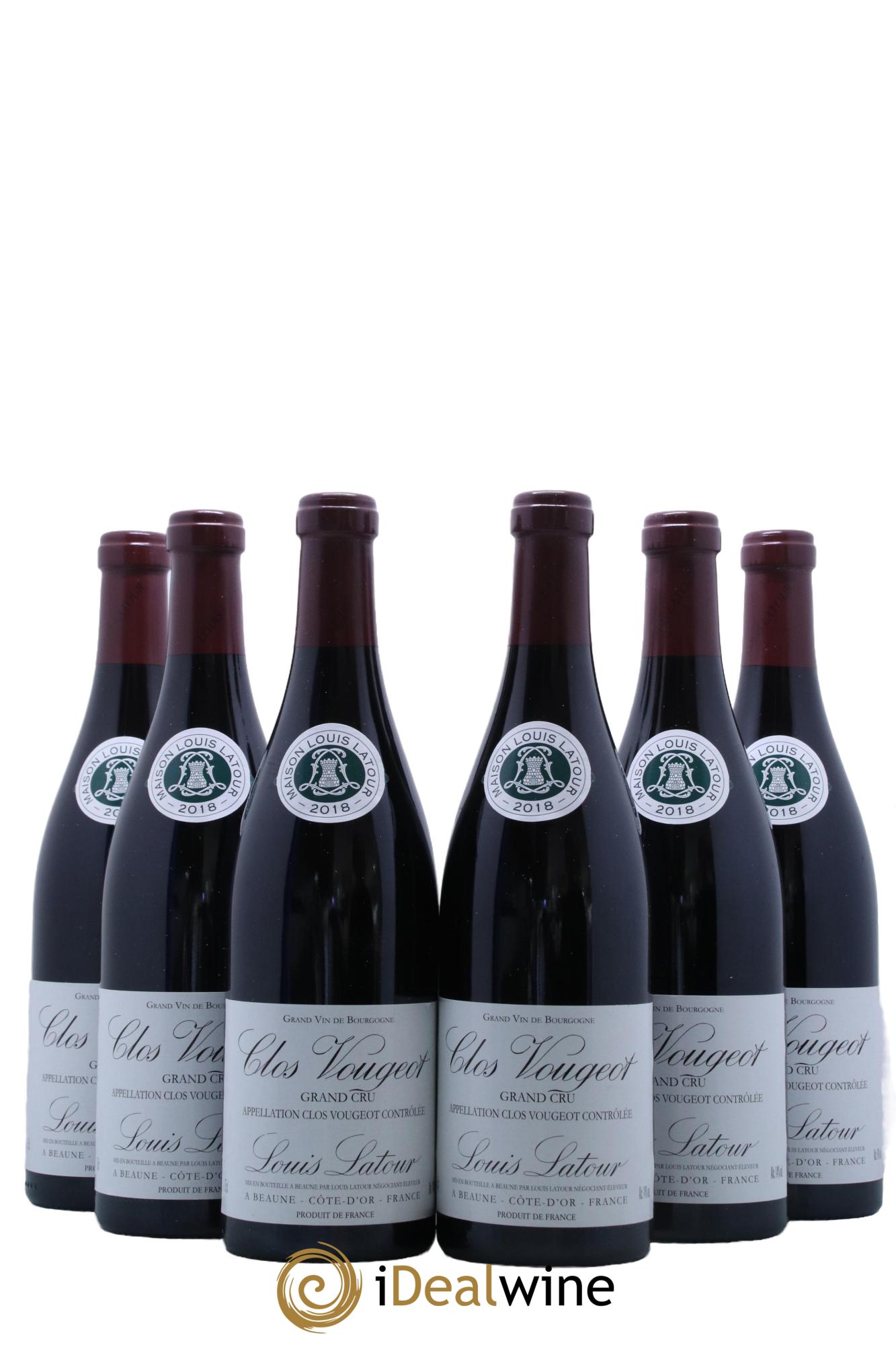 Clos de Vougeot Grand Cru Louis Latour 2018 - Lot of 6 bottles - 0