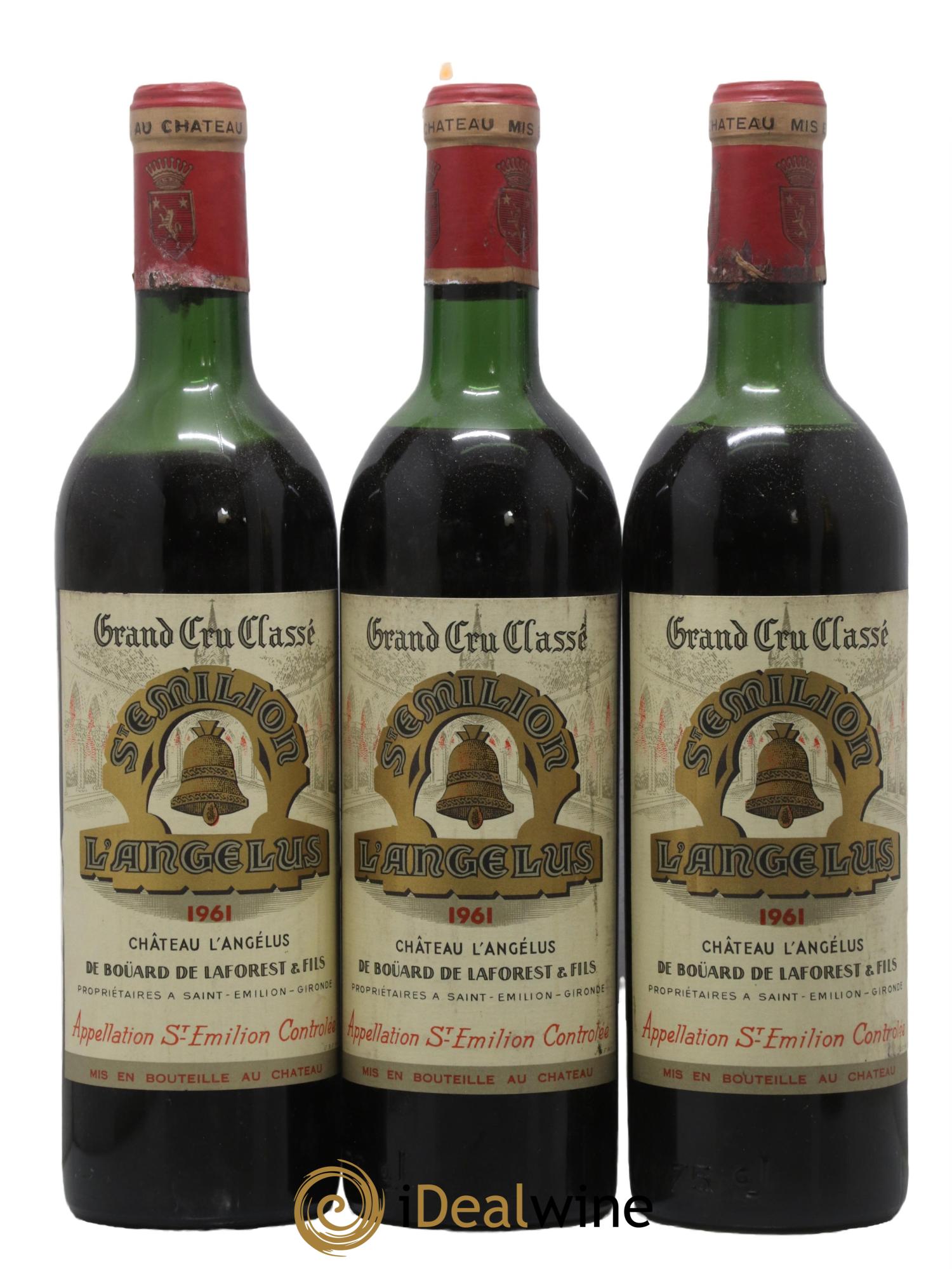 Château Angélus 1er Grand Cru Classé A 1961 - Posten von 3 Flaschen - 0