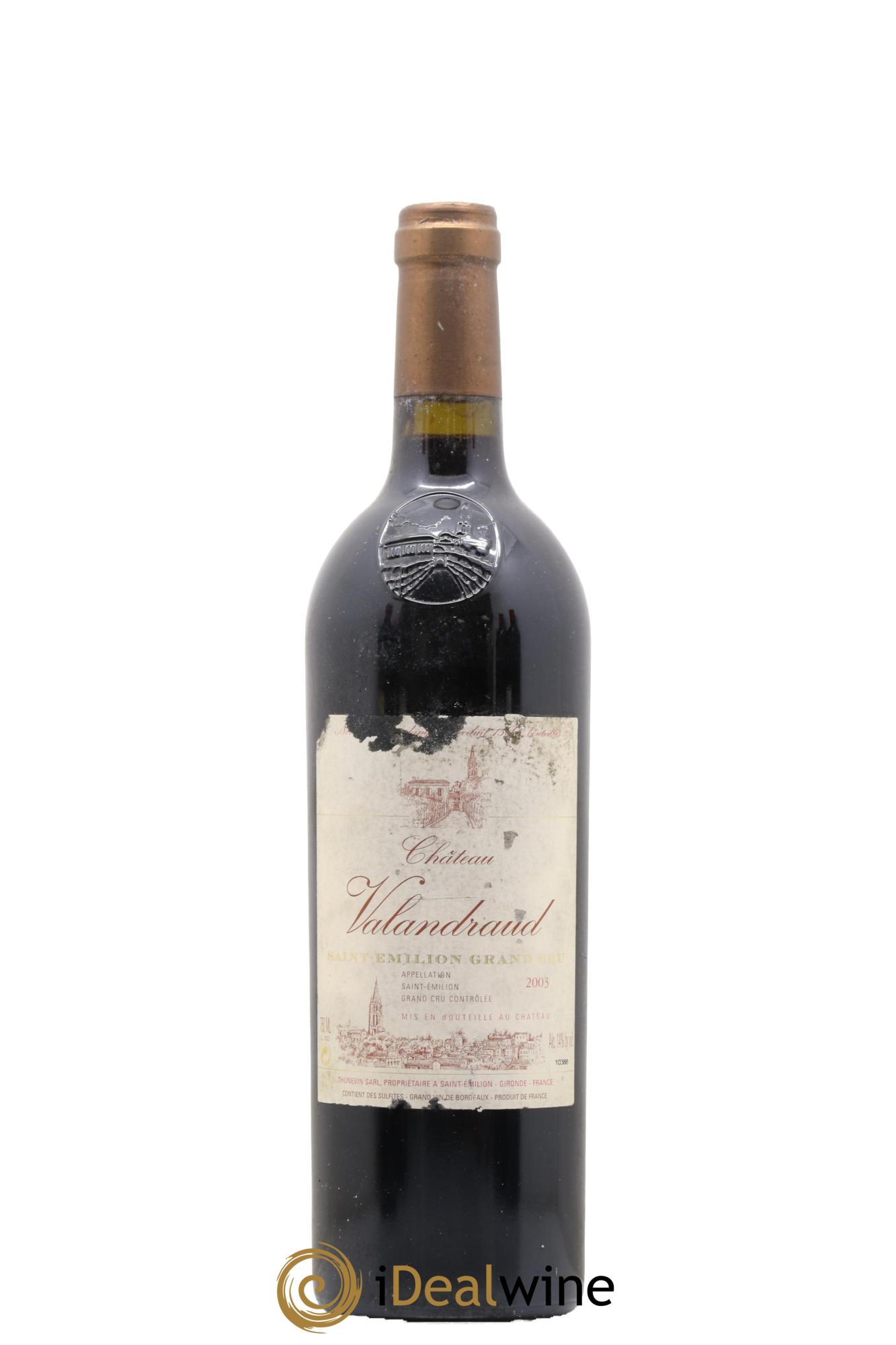 Château de Valandraud 1er Grand Cru Classé B depuis 2012 2003 - Lot de 1 bouteille - 0