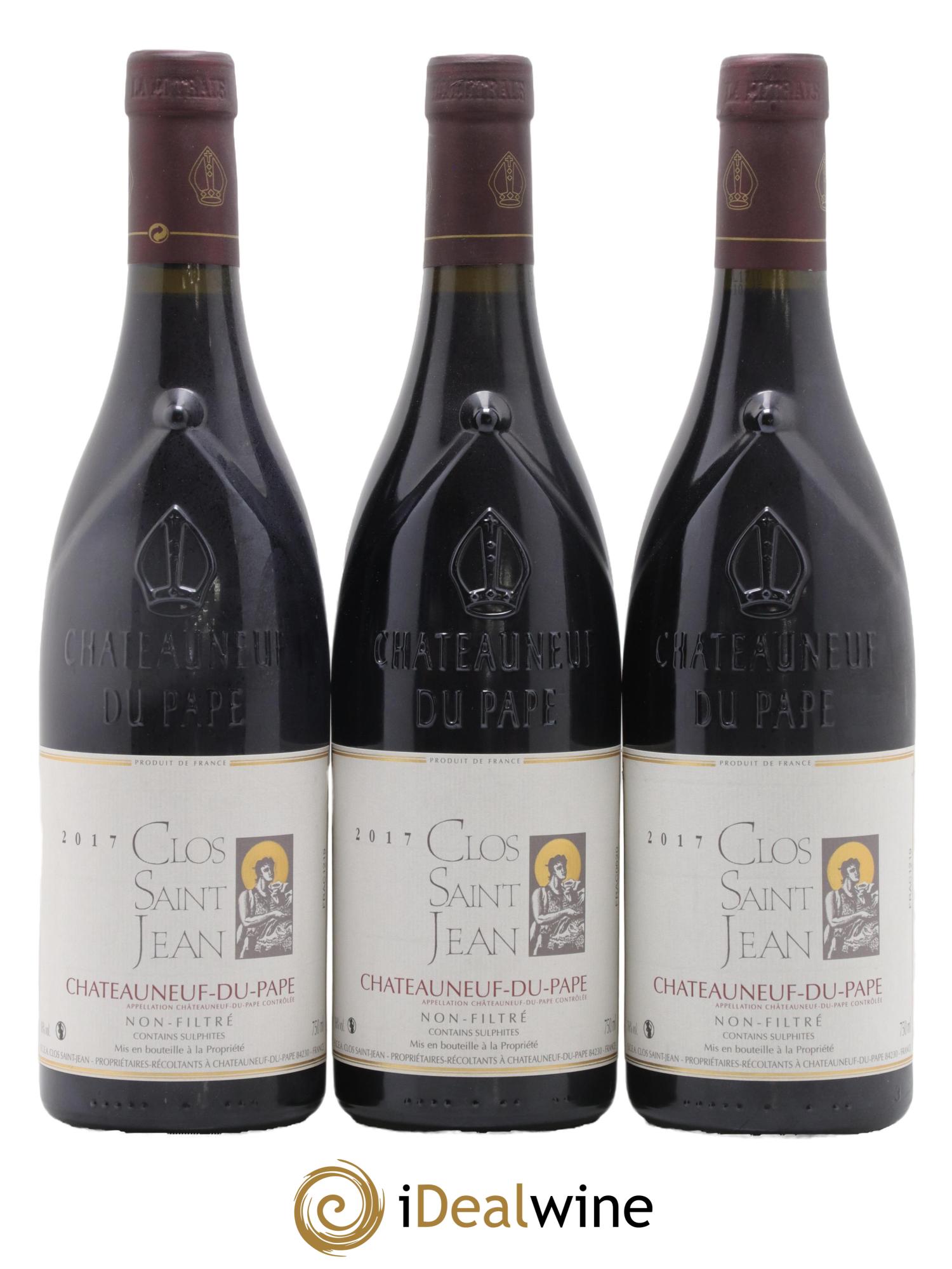 Châteauneuf-du-Pape Clos Saint-Jean Pascal et Vincent Maurel 2017 - Posten von 3 Flaschen - 0