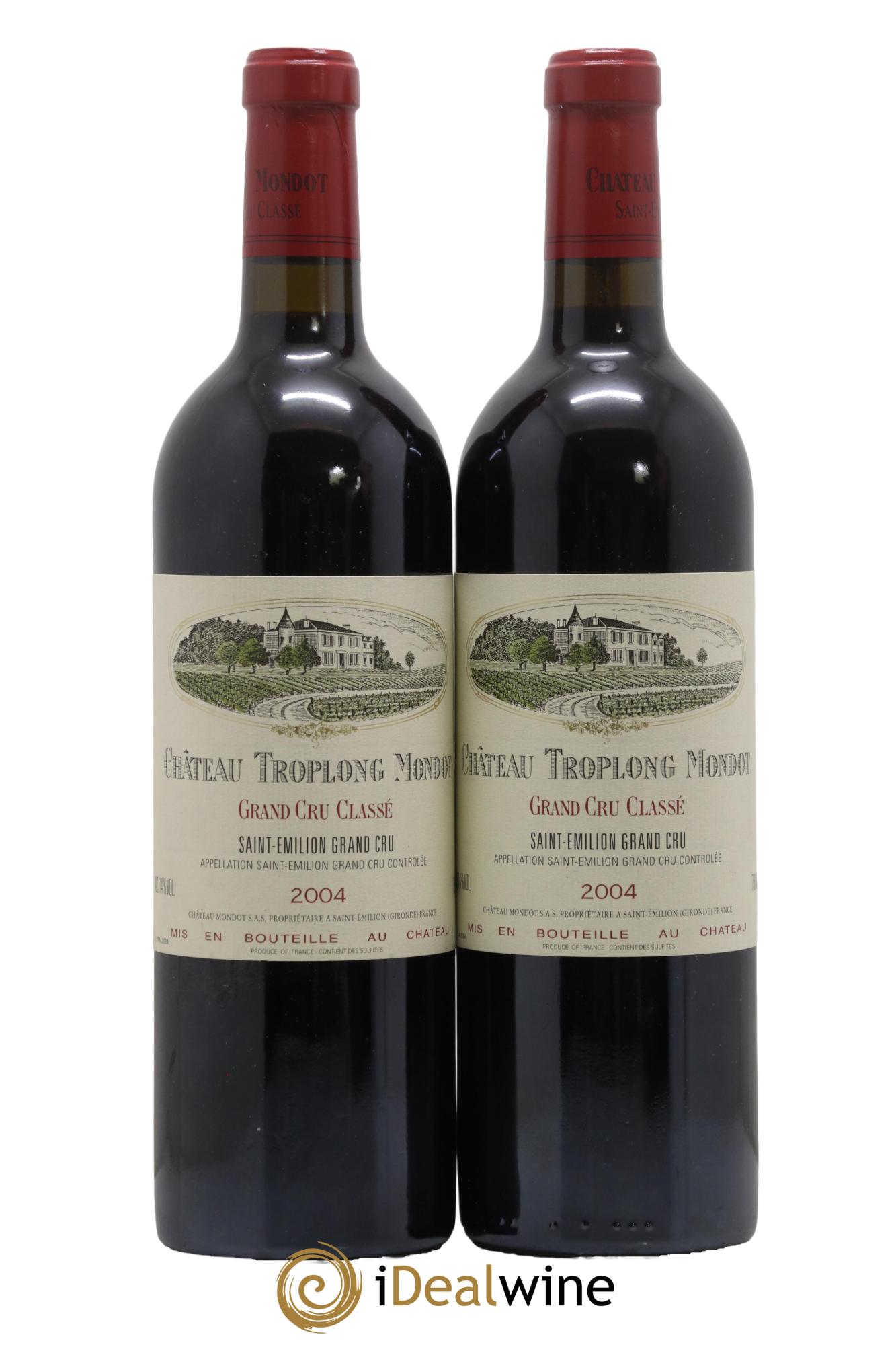 Château Troplong Mondot 1er Grand Cru Classé B 2004 - Lot of 2 bottles - 0