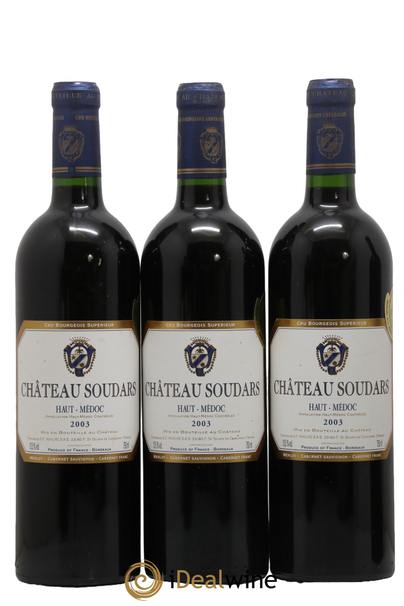 Château Soudars Cru Bourgeois 2003 - Lot of 6 bottles - 1