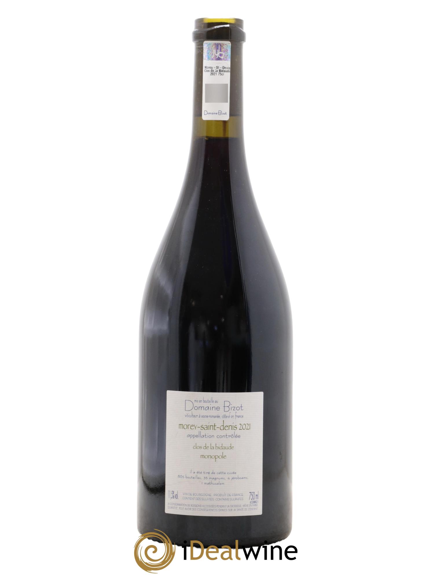 Morey Saint-Denis Clos de la Bidaude Domaine Bizot 2021 - Posten von 1 Flasche - 1