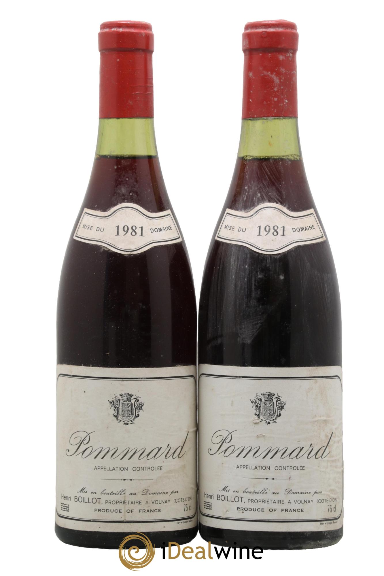 Pommard Domaine Henri Boillot 1981 - Lot de 2 bouteilles - 0