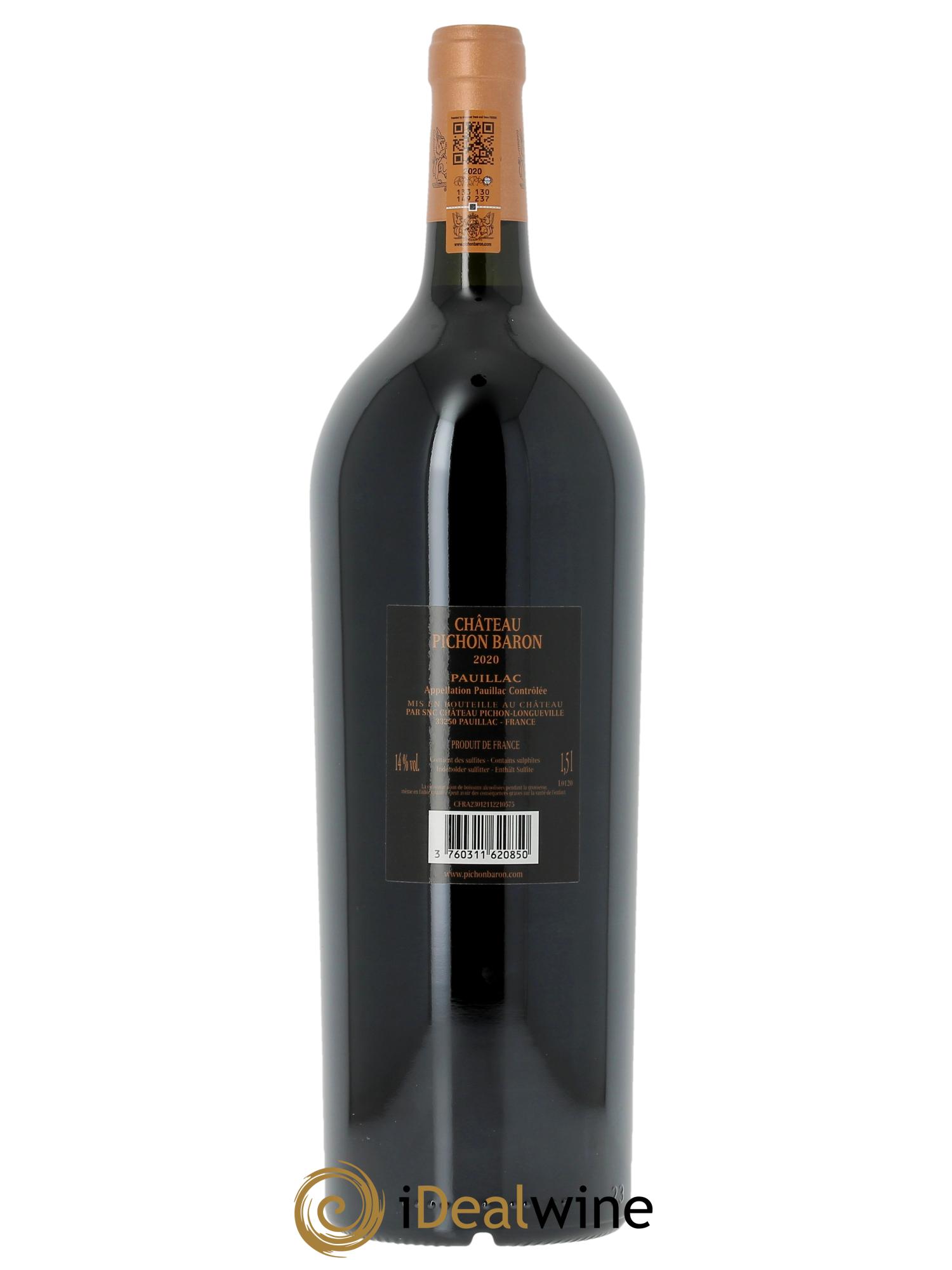 Pichon Longueville Baron 2ème Grand Cru Classé  2020 - Lotto di 1 magnum - 2