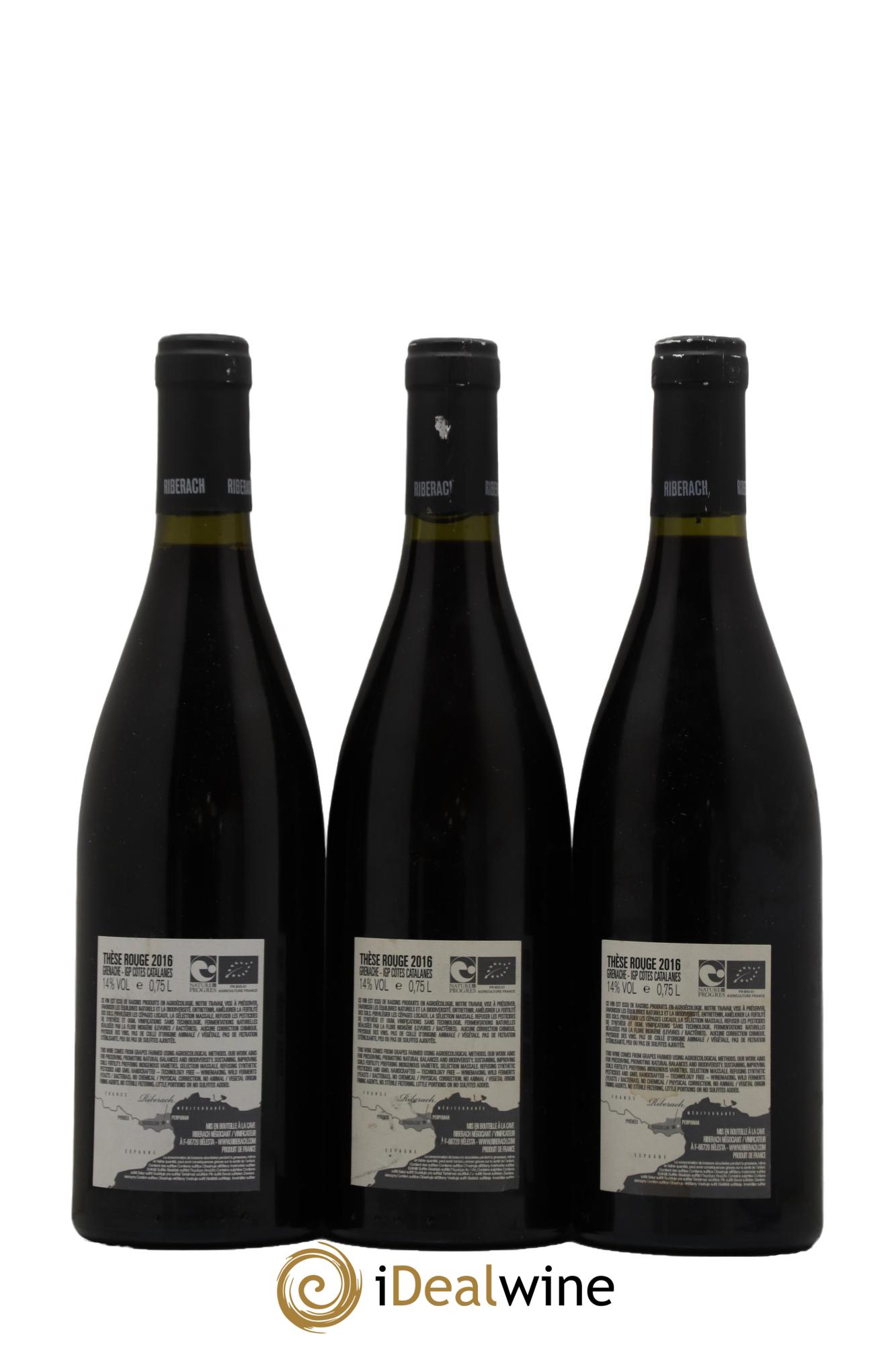 IGP Côtes Catalanes (VDP des Côtes Catalanes) These Domaine Riberach 2016 - Lot of 3 bottles - 1