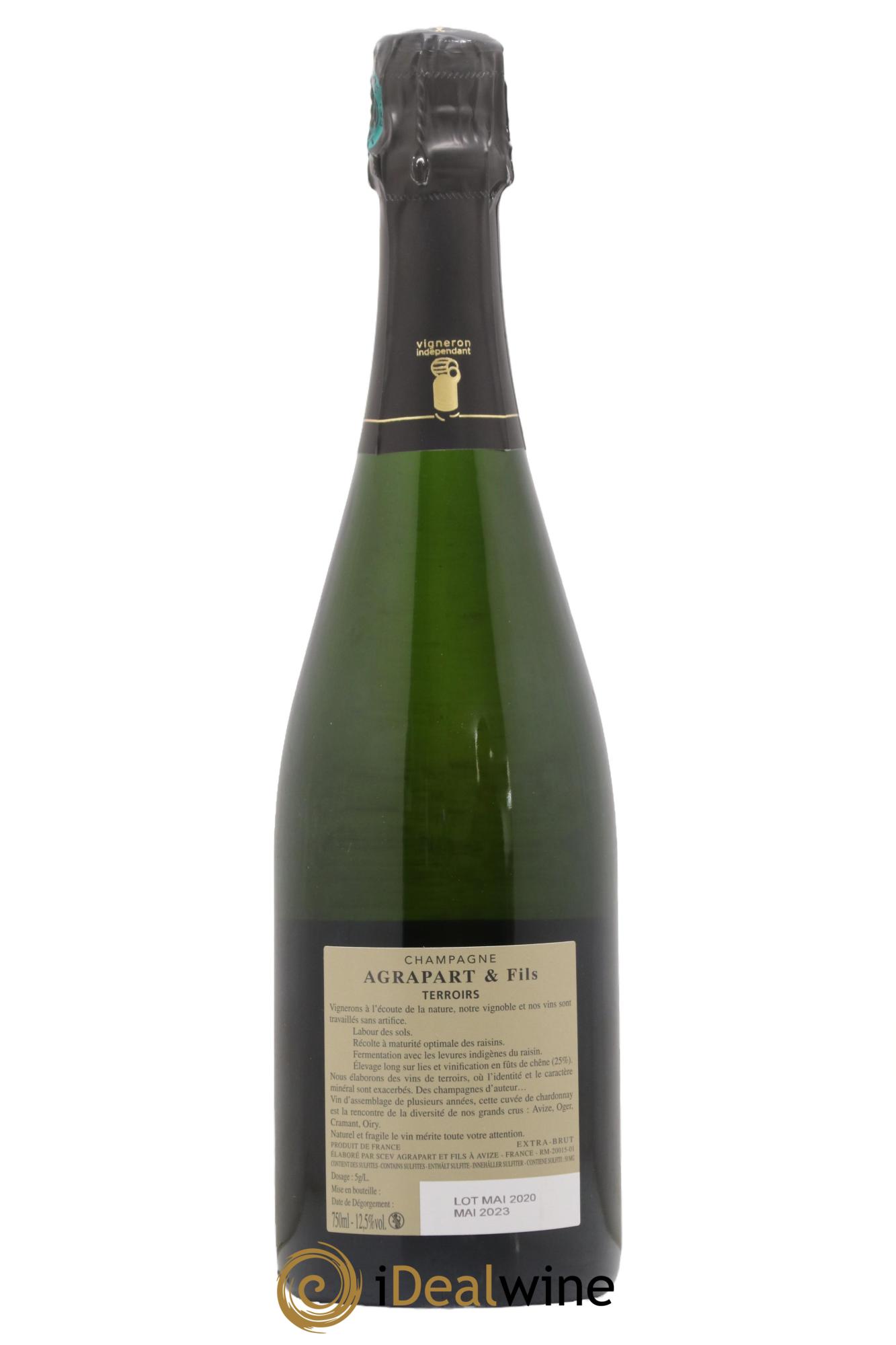 Terroirs Extra-Brut Blanc de blancs Agrapart & Fils - Posten von 1 Flasche - 1