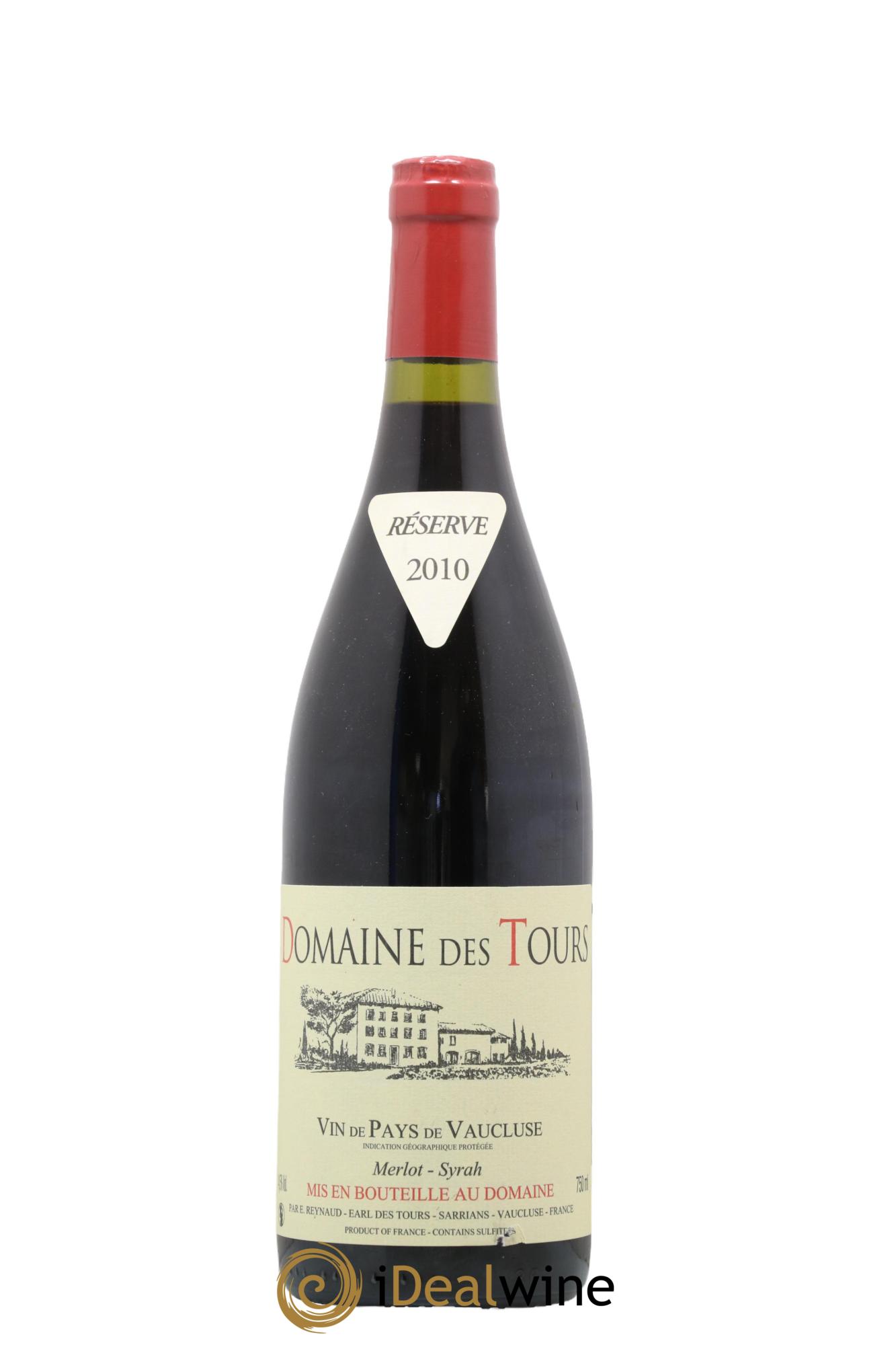 IGP Pays du Vaucluse (Vin de Pays du Vaucluse) Domaine des Tours Merlot-Syrah Emmanuel Reynaud 2010 - Lotto di 1 bottiglia - 0