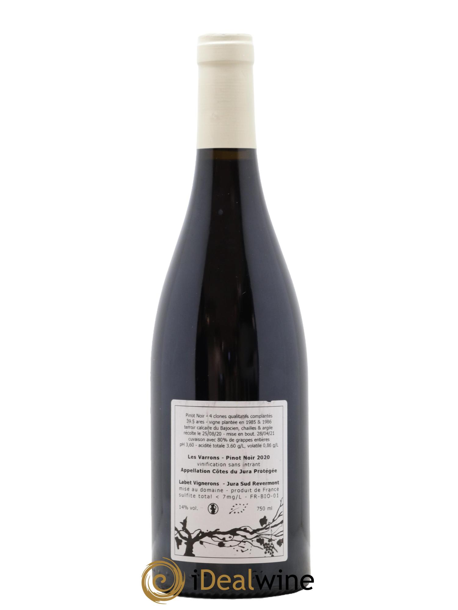 Côtes du Jura Pinot Noir Les Varrons Selection Clonale 2020 - Lot de 1 bouteille - 1