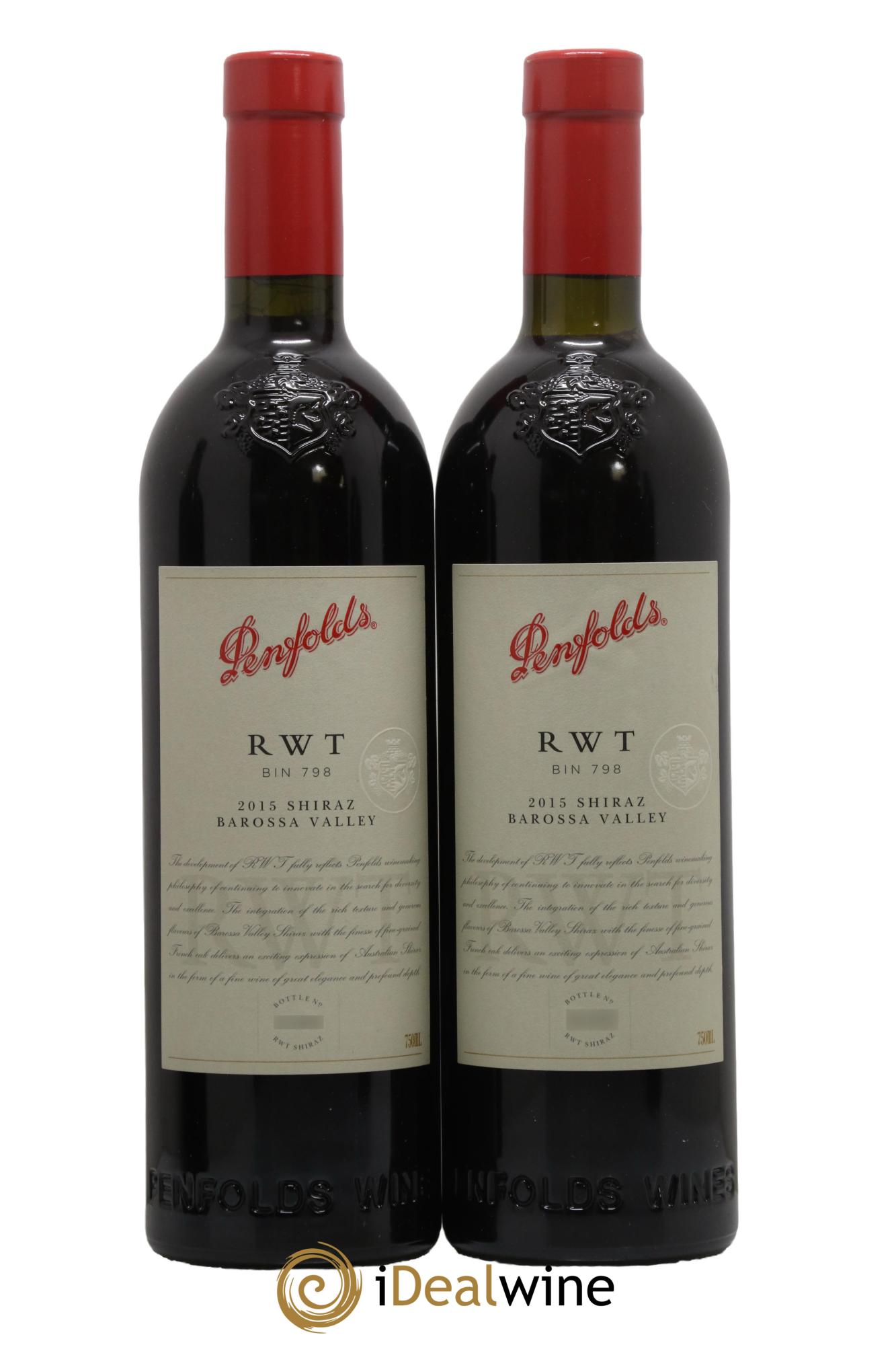 Barossa Valley Penfolds Wines RWT Shiraz 2015 - Lot de 2 bouteilles - 0