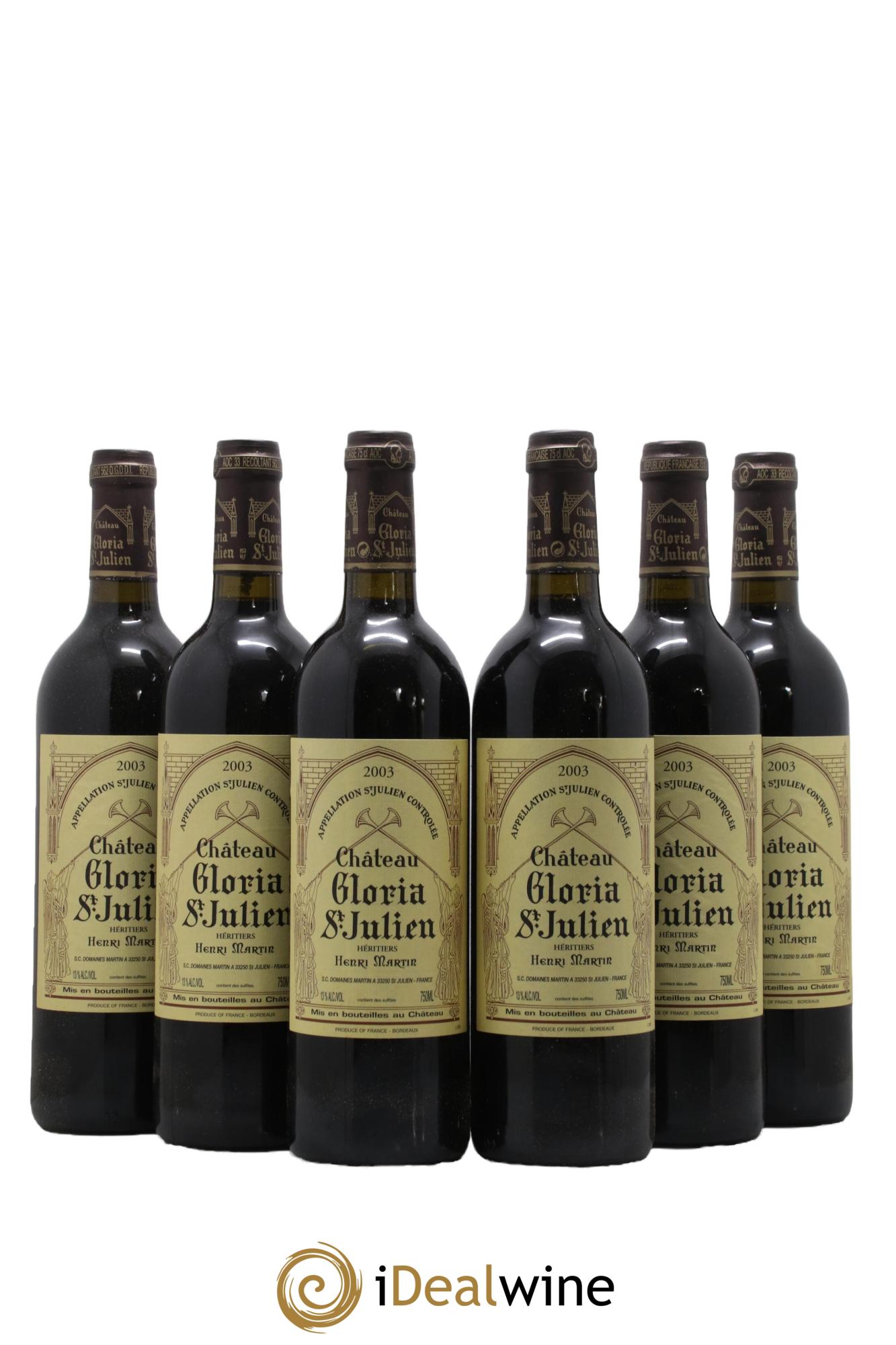 Château Gloria 2003 - Lot de 6 bouteilles - 0