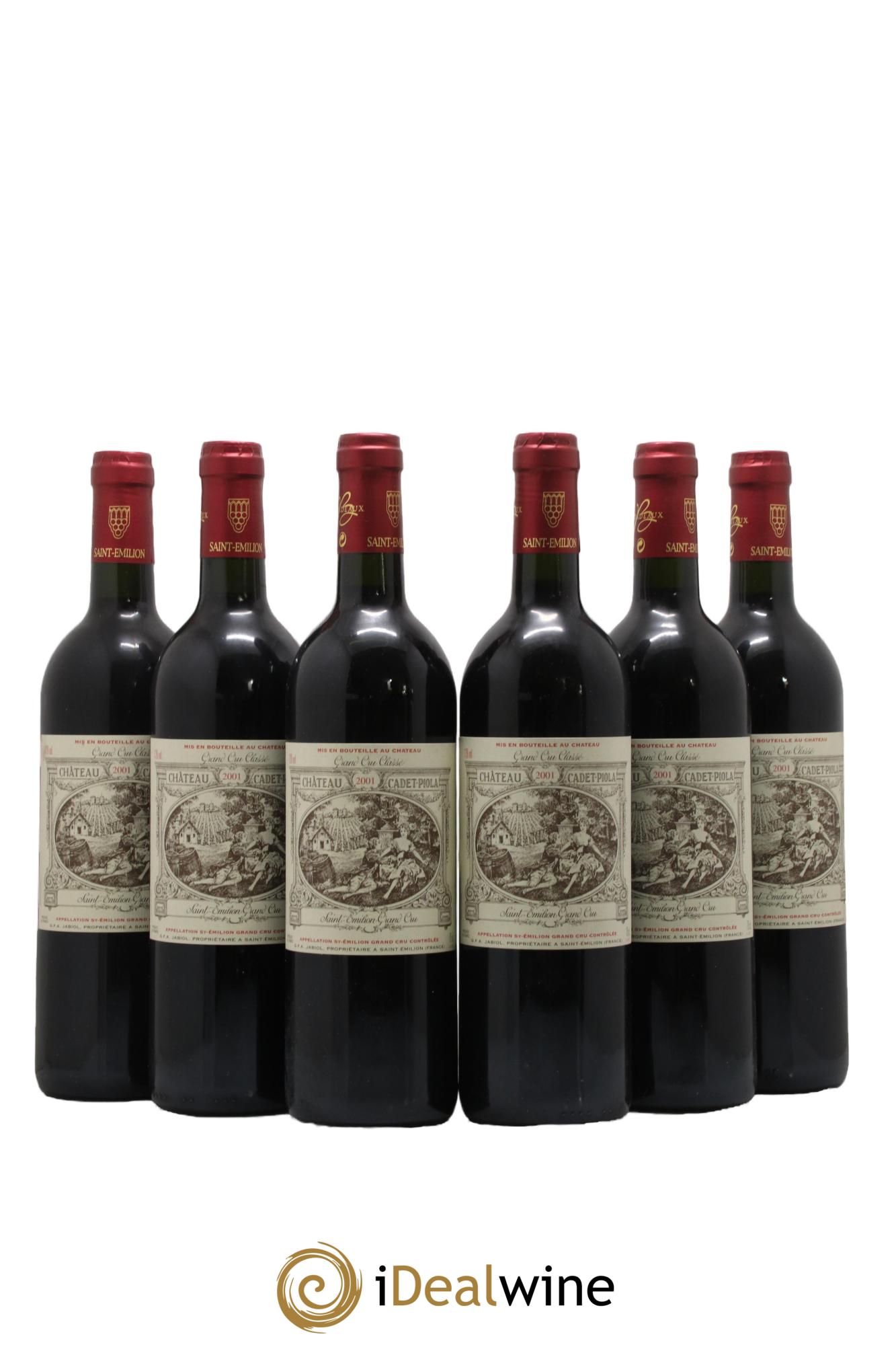 Château Cadet Piola Grand Cru Classé 2001 - Lot de 6 bouteilles - 0