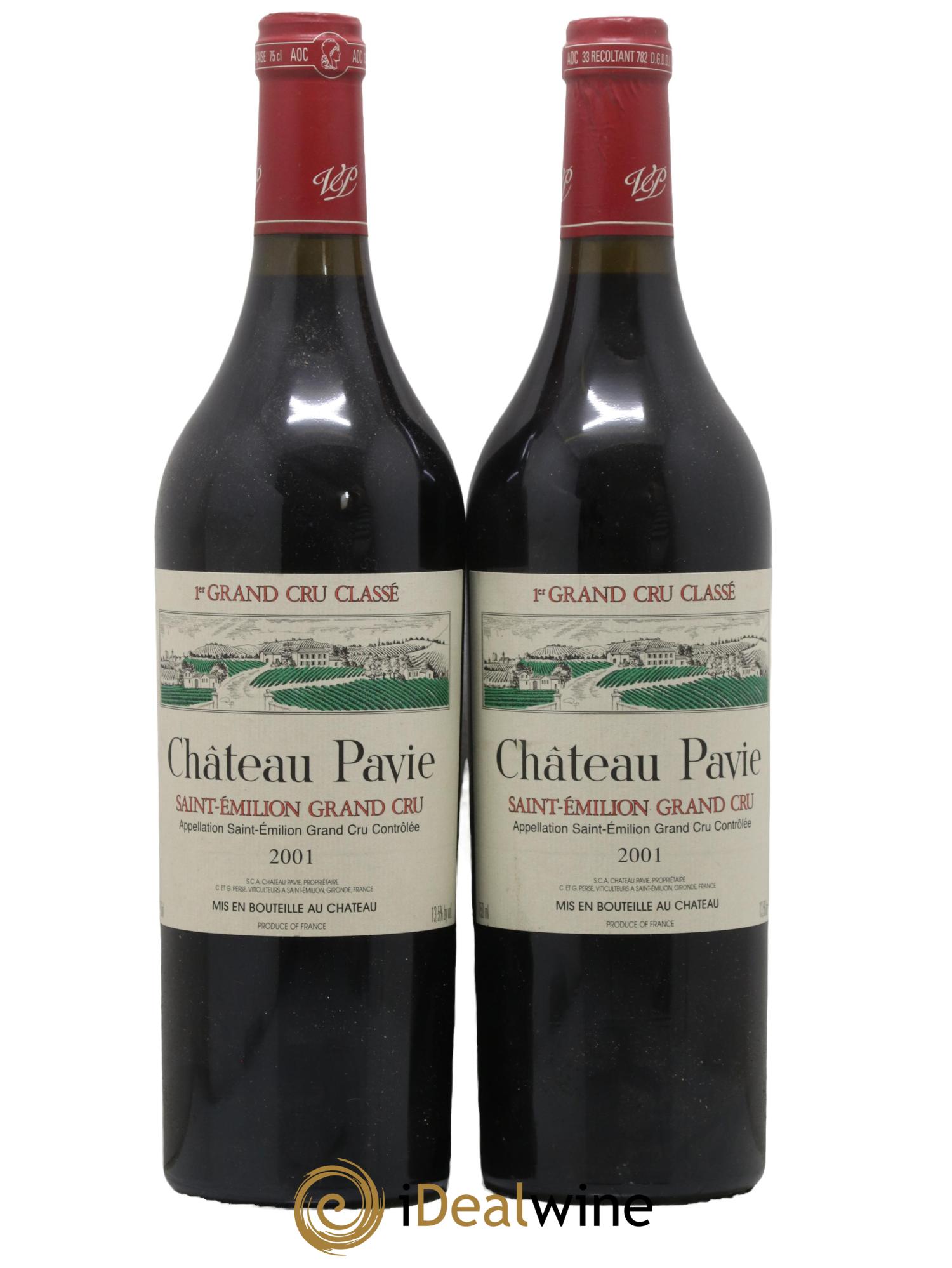 Château Pavie 1er Grand Cru Classé A 2001 - Lotto di 2 bottiglie - 0