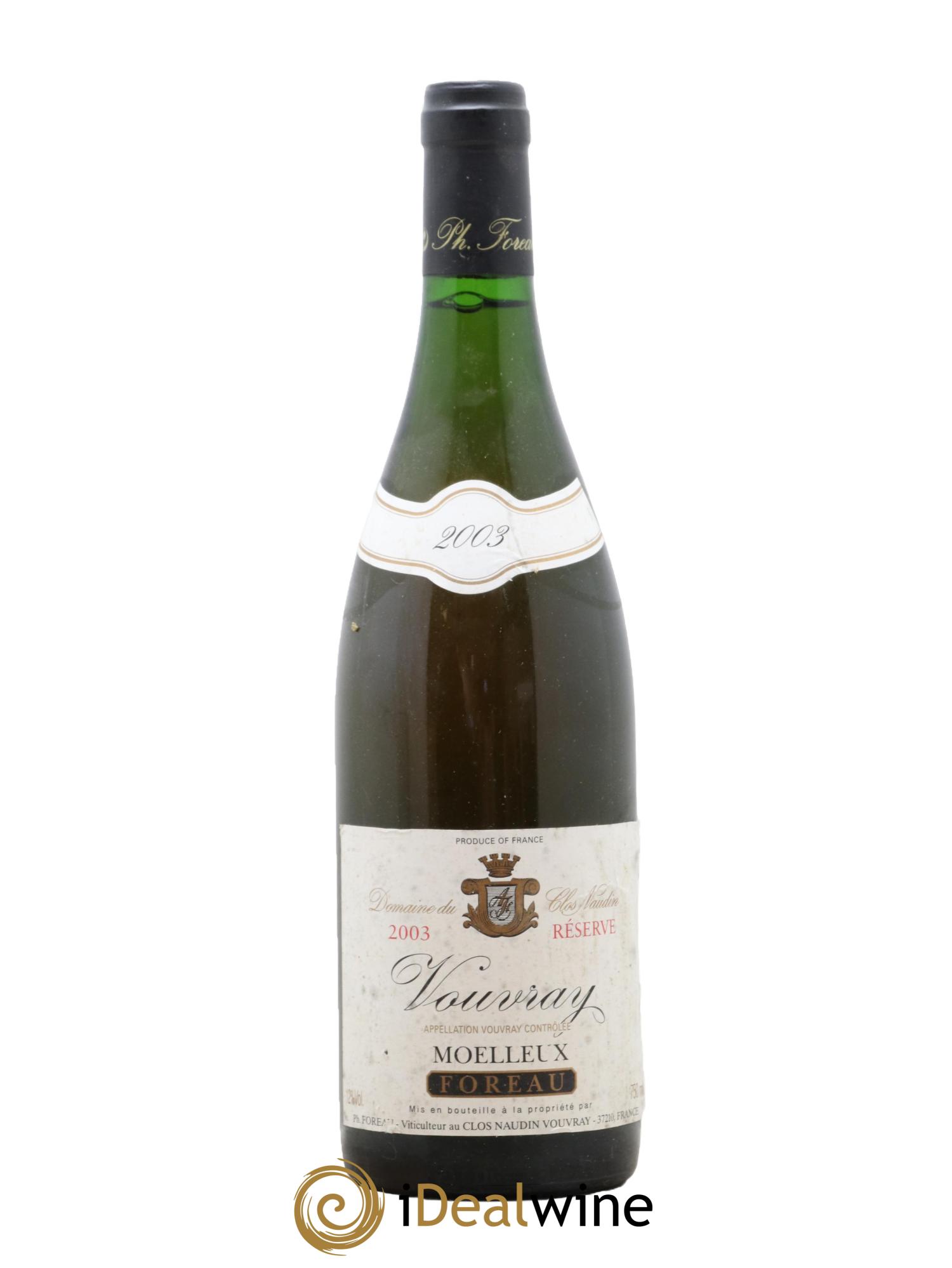 Vouvray Moelleux Réserve Clos Naudin - Philippe Foreau 2003 - Lotto di 1 bottiglia - 0