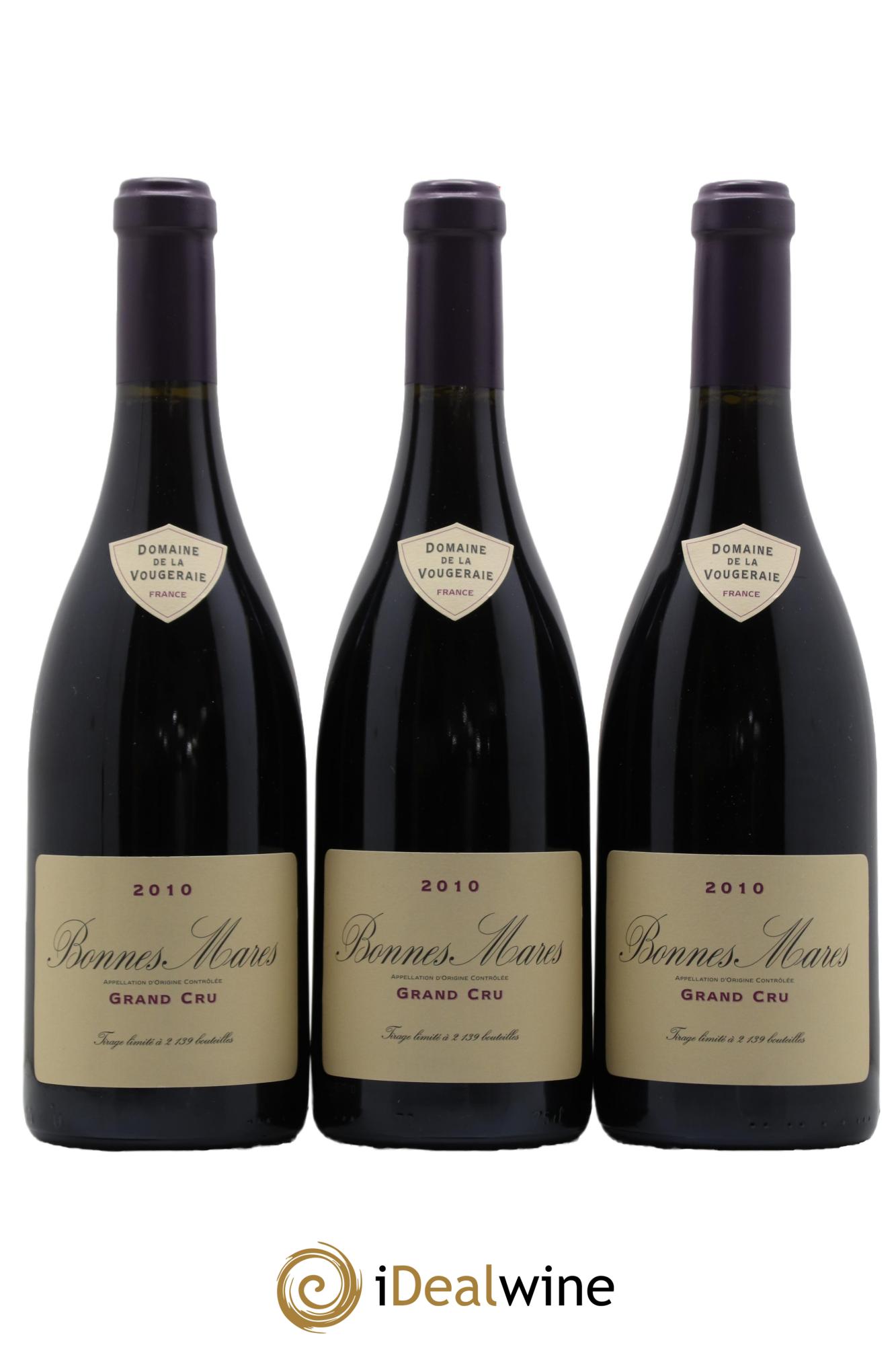 Bonnes-Mares Grand Cru La Vougeraie  2010 - Posten von 3 Flaschen - 0