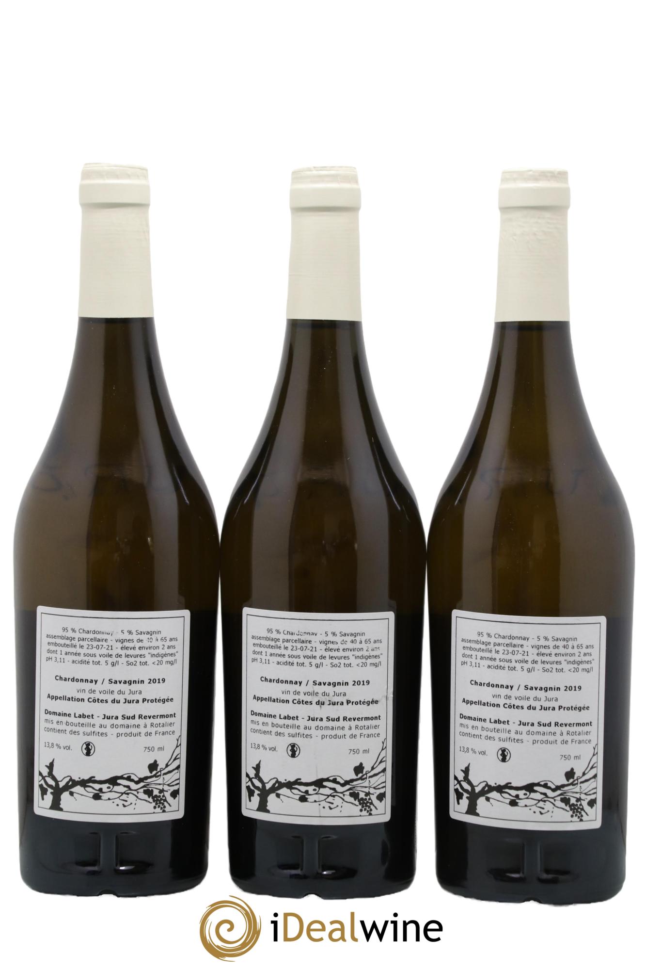 Côtes du Jura Vin de Voile Chardonnay-Savagnin cuvée de garde Romain - Julien  - Charline Labet 2019 - Lotto di 3 bottiglie - 1