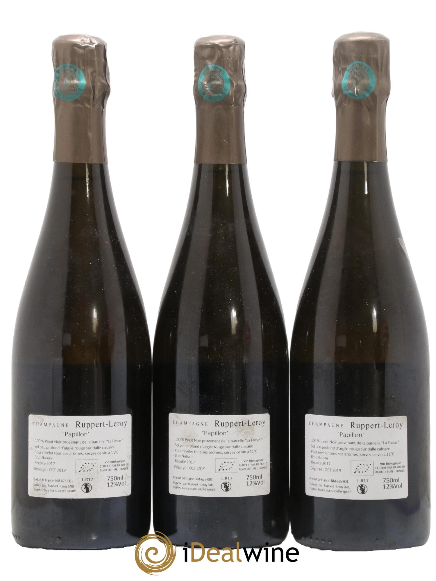 Papillon Brut Nature Ruppert-Leroy (Domaine) 2017 - Lot de 3 bouteilles - 1