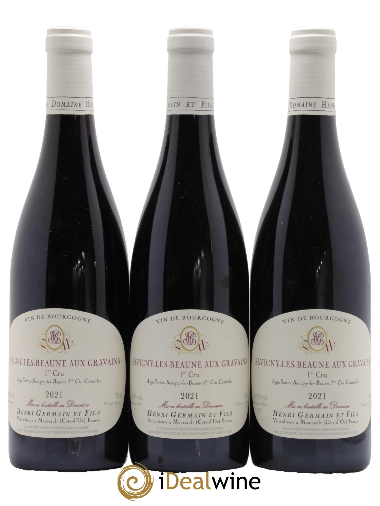 Savigny-lès-Beaune 1er Cru Aux Gravains Domaine Henri Germain 2021 - Lotto di 3 bottiglie - 0