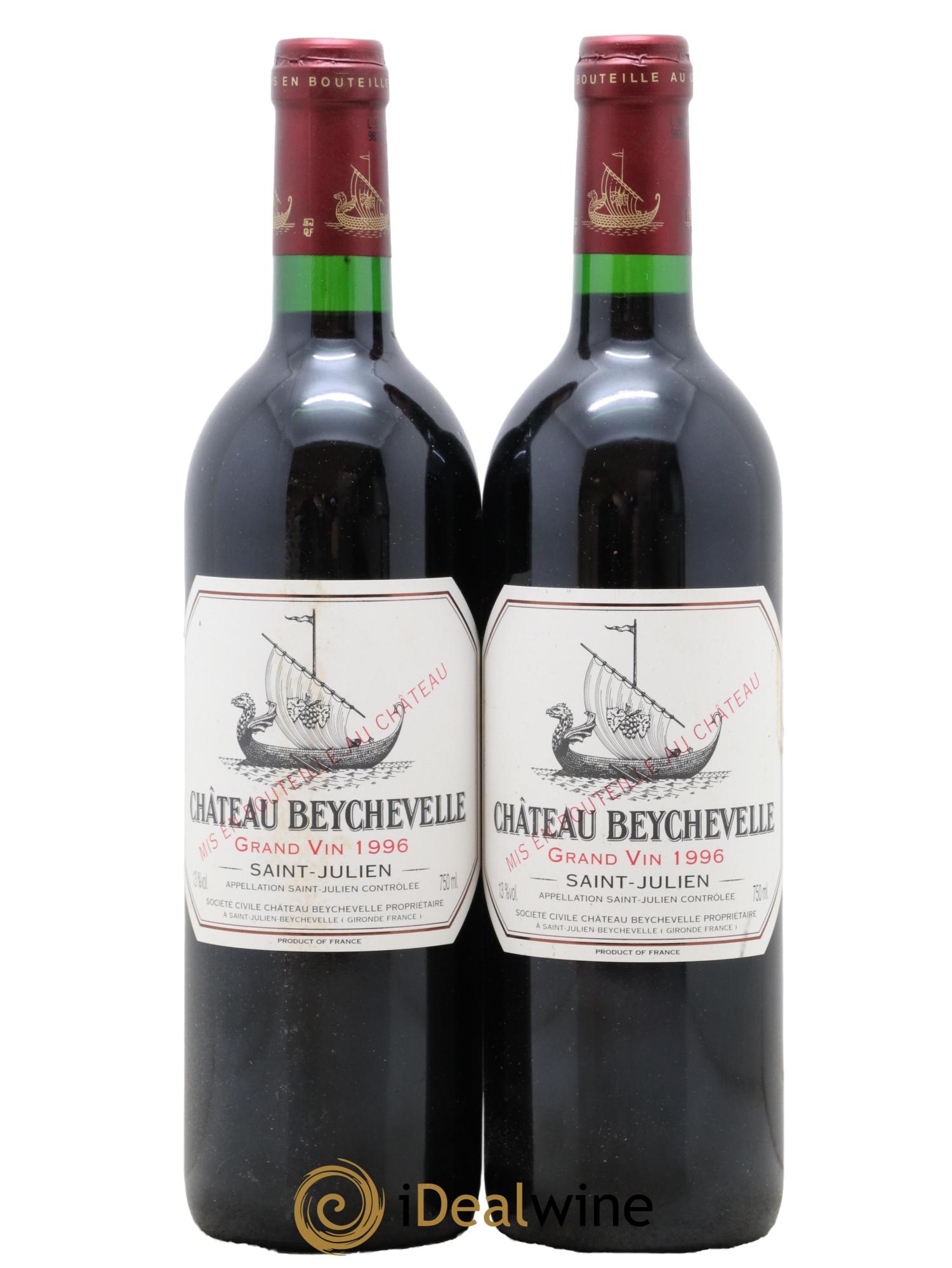 Château Beychevelle 4ème Grand Cru Classé  1996 - Lotto di 2 bottiglie - 0