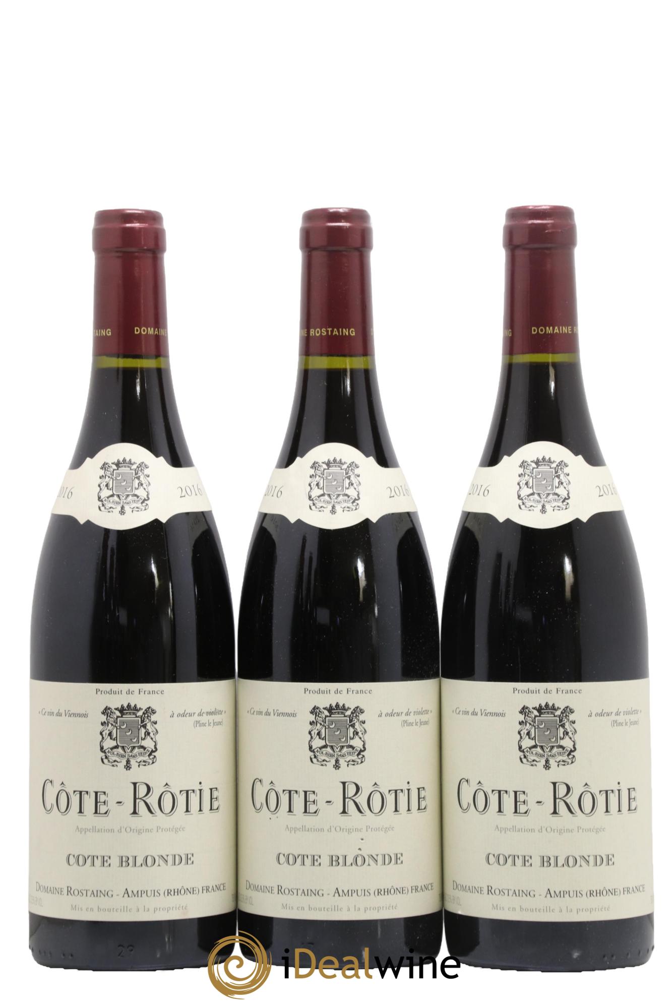 Côte-Rôtie Côte Blonde René Rostaing 2016 - Lot of 3 bottles - 0