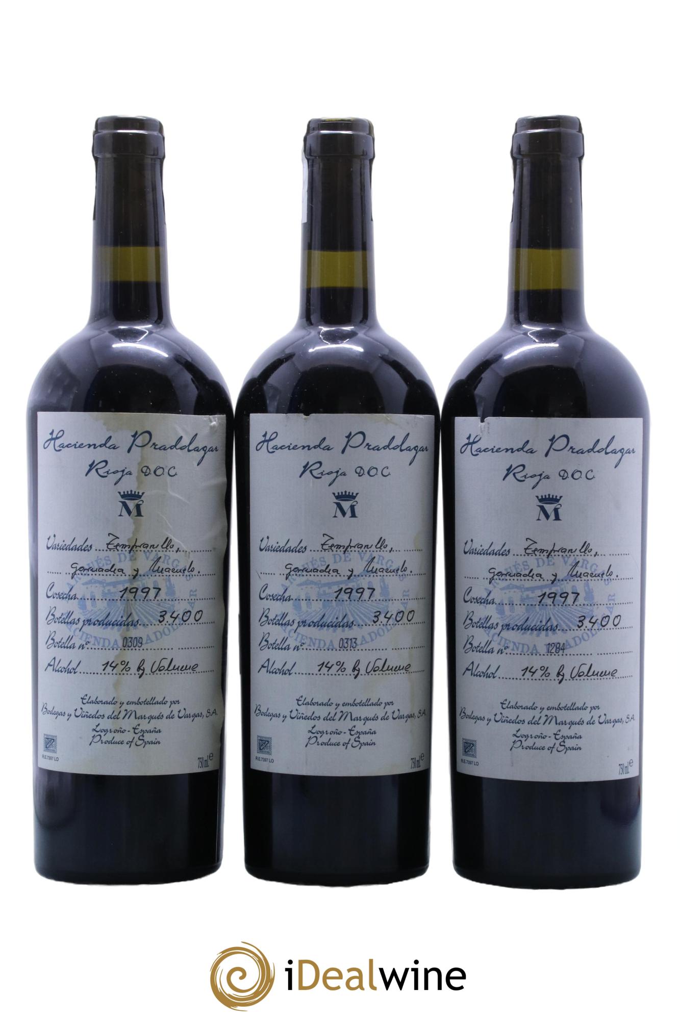 Rioja DOCA Hacienda Pradaggar 1997 - Posten von 3 Flaschen - 0