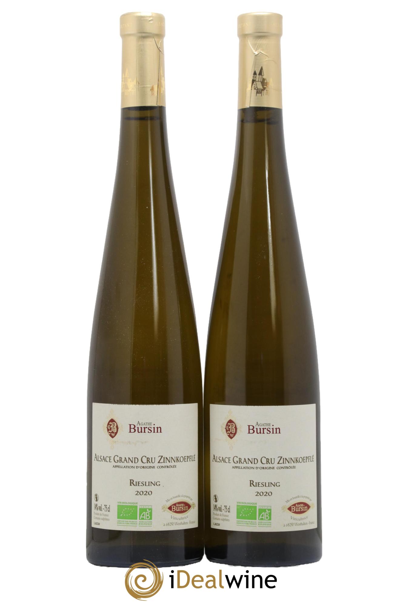 Alsace Riesling Grand Cru Zinnkoepflé Agathe Bursin 2020 - Lot de 2 bouteilles - 0