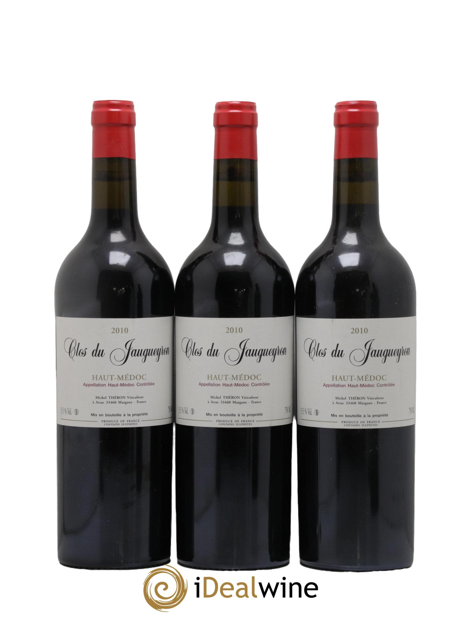 Clos du Jaugueyron 2010 - Lot of 3 bottles - 0