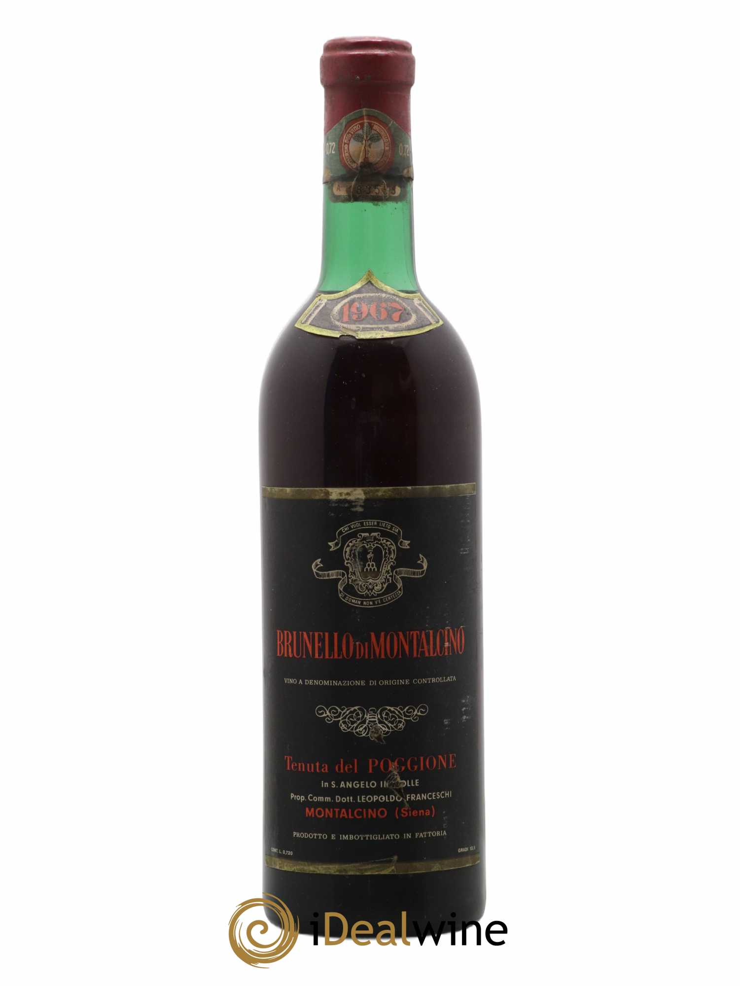 Brunello di Montalcino DOCG Il Poggione Lavinio Franceschi 1967 - Lotto di 1 bottiglia - 0