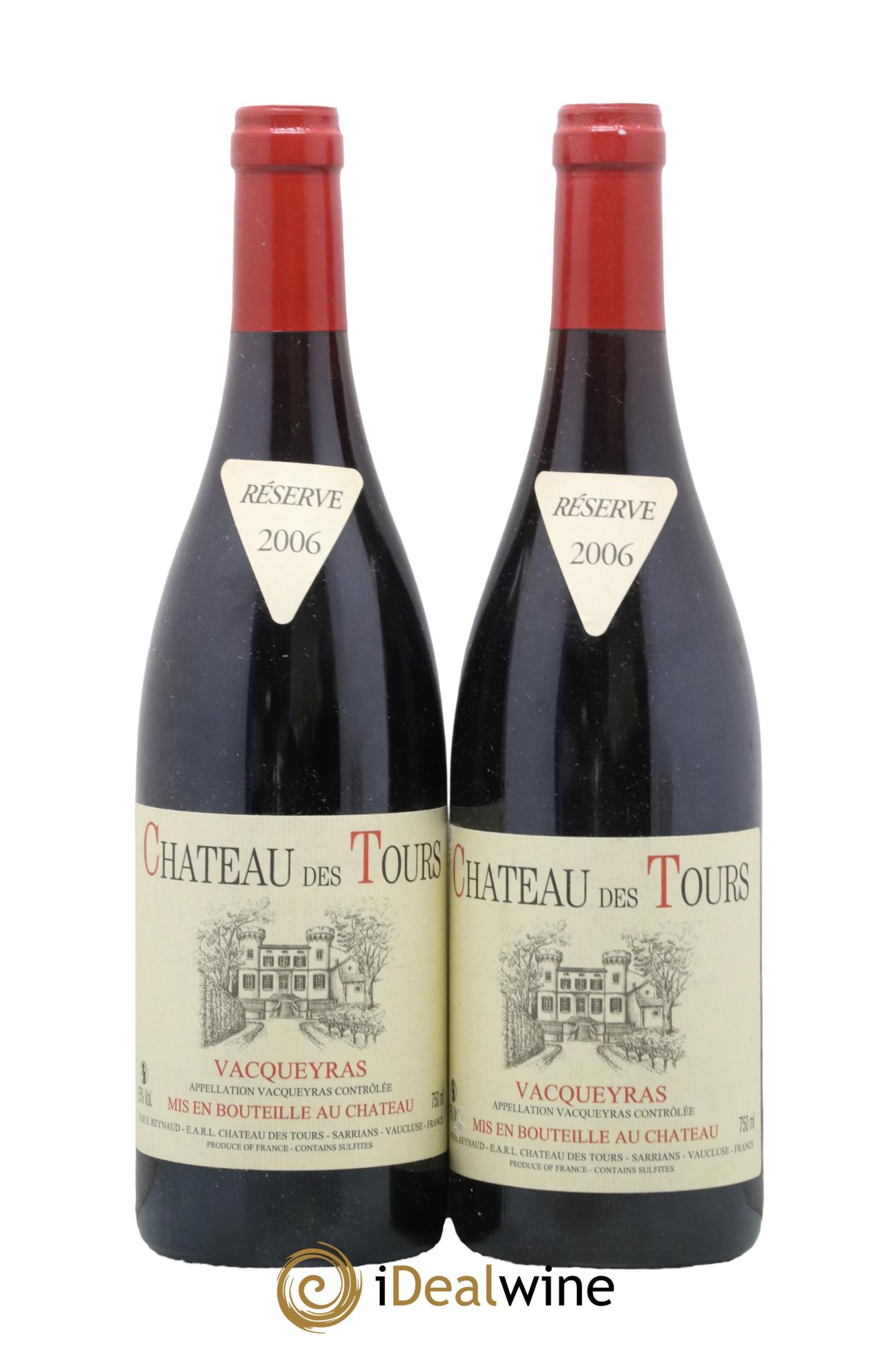 Vacqueyras Château des Tours Emmanuel Reynaud 2006 - Lotto di 2 bottiglie - 0