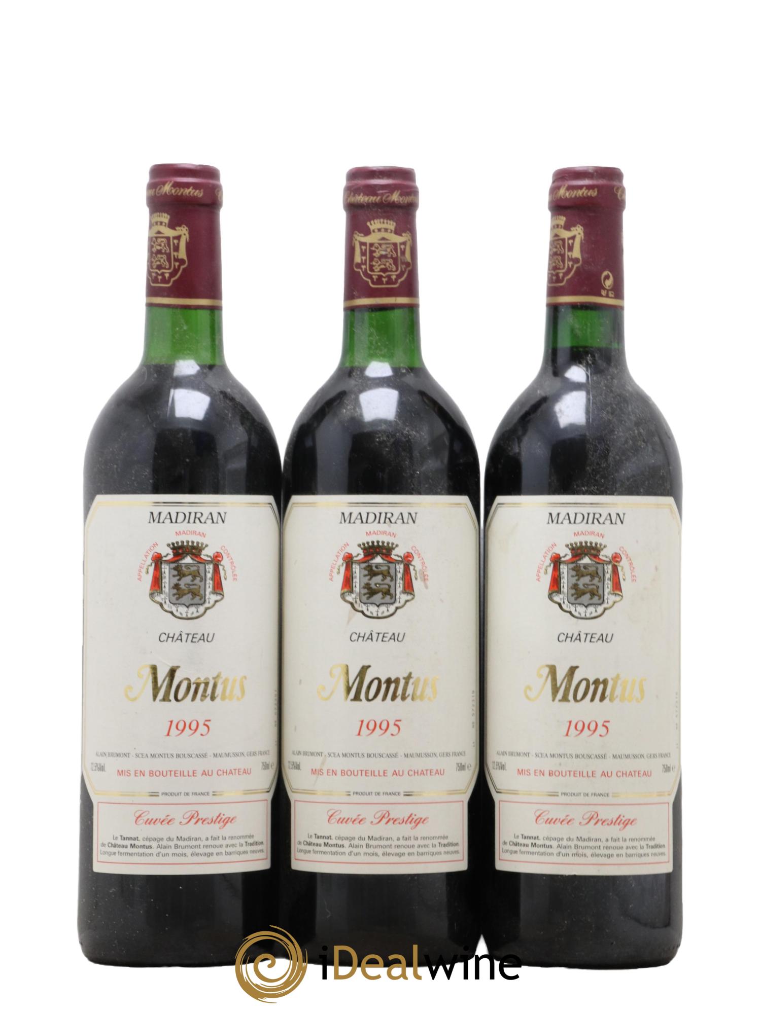 Madiran Château Montus-Prestige Alain Brumont 1995 - Lot de 3 bouteilles - 0