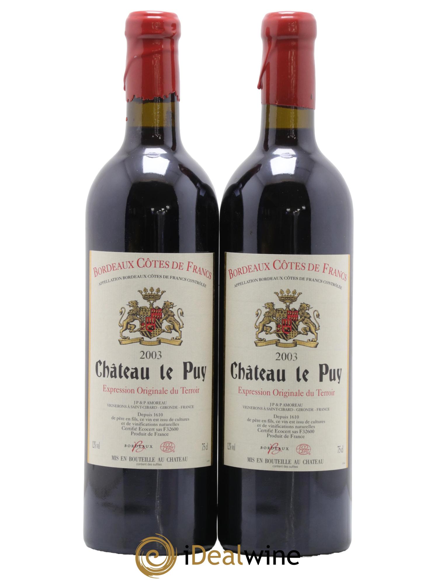 Château Le Puy 2003 - Posten von 2 Flaschen - 0