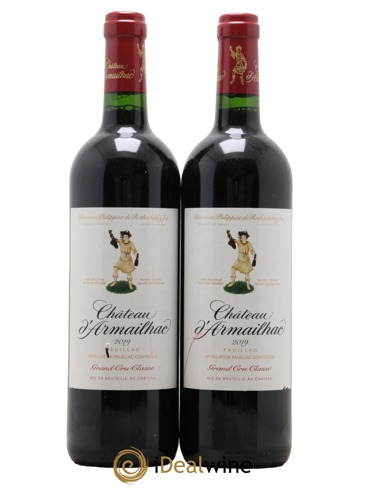 Château d' Armailhac - Mouton Baron(ne) Philippe 5ème Grand Cru Classé  2019 - Lot de 2 bouteilles - 0