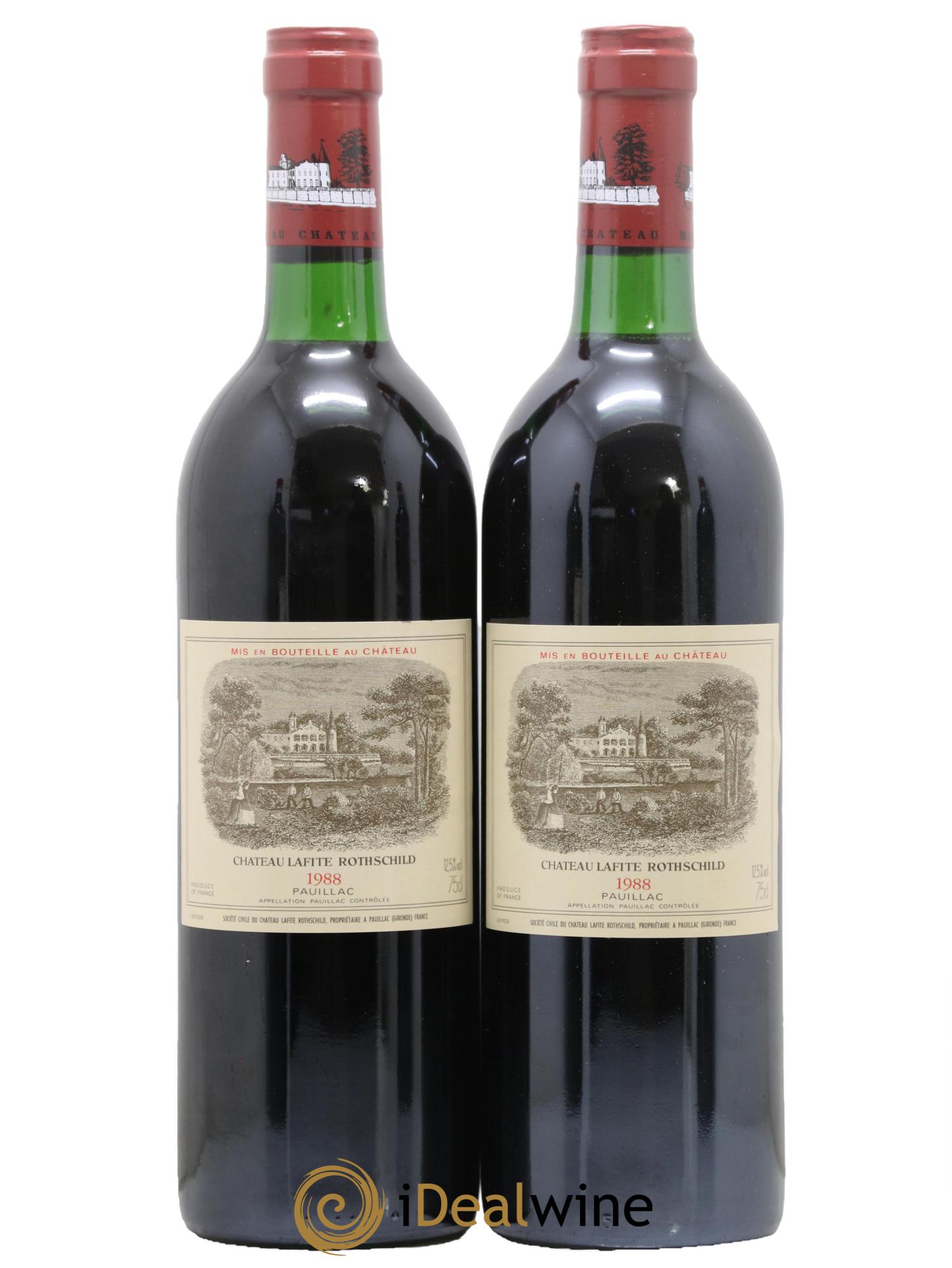 Château Lafite Rothschild 1er Grand Cru Classé 1988 - Lot de 2 bouteilles - 0