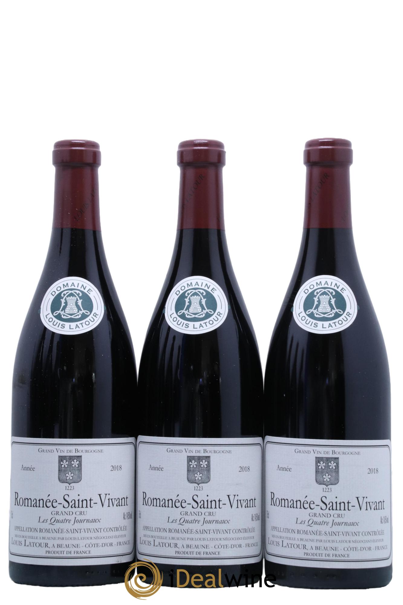 Romanée-Saint-Vivant Grand Cru Les Quatre Journaux Louis Latour 2018 - Lot de 6 bouteilles - 1