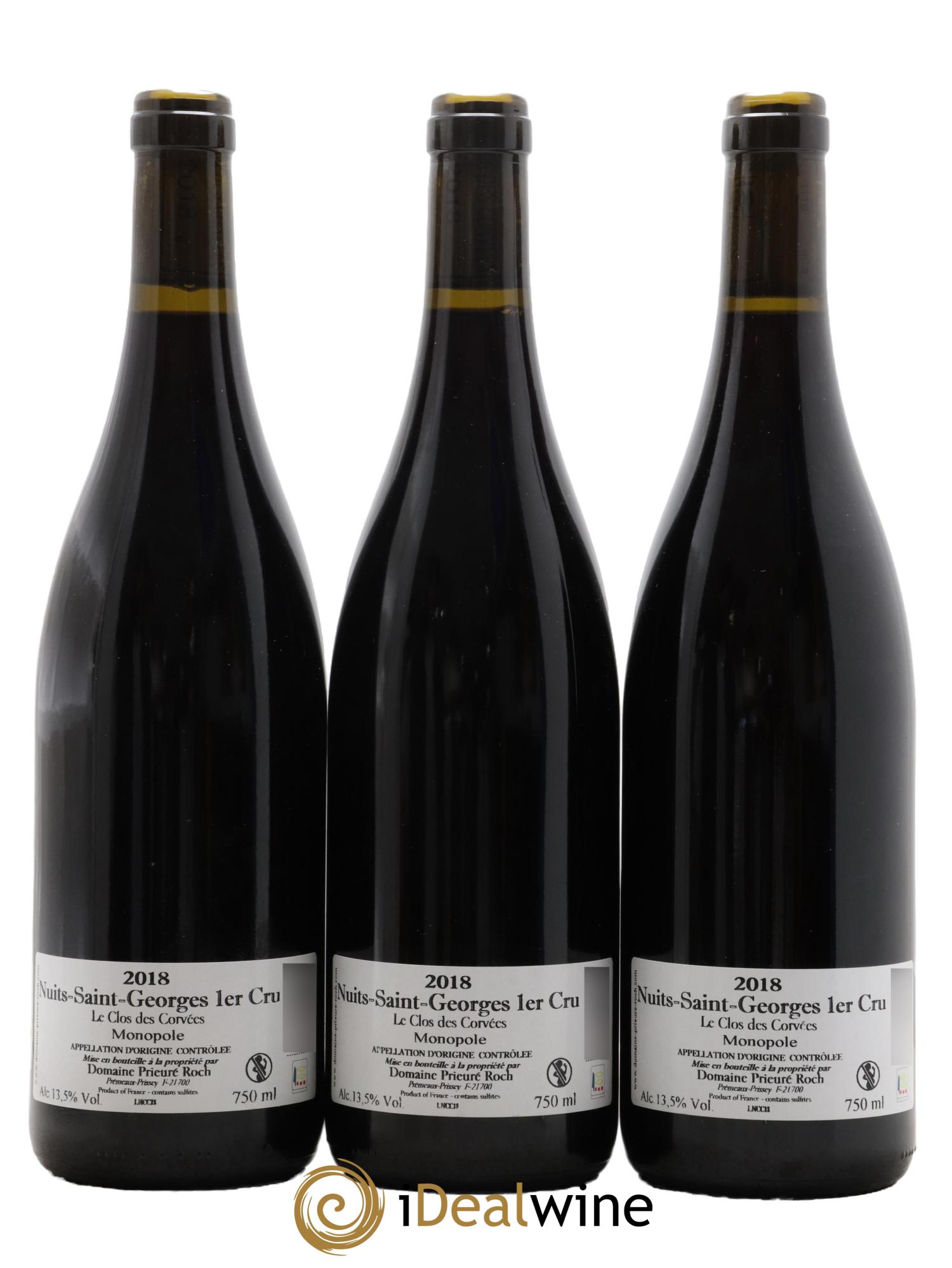 Nuits Saint-Georges 1er Cru Le Clos des Corvées Prieuré Roch  2018 - Lot of 3 bottles - 1