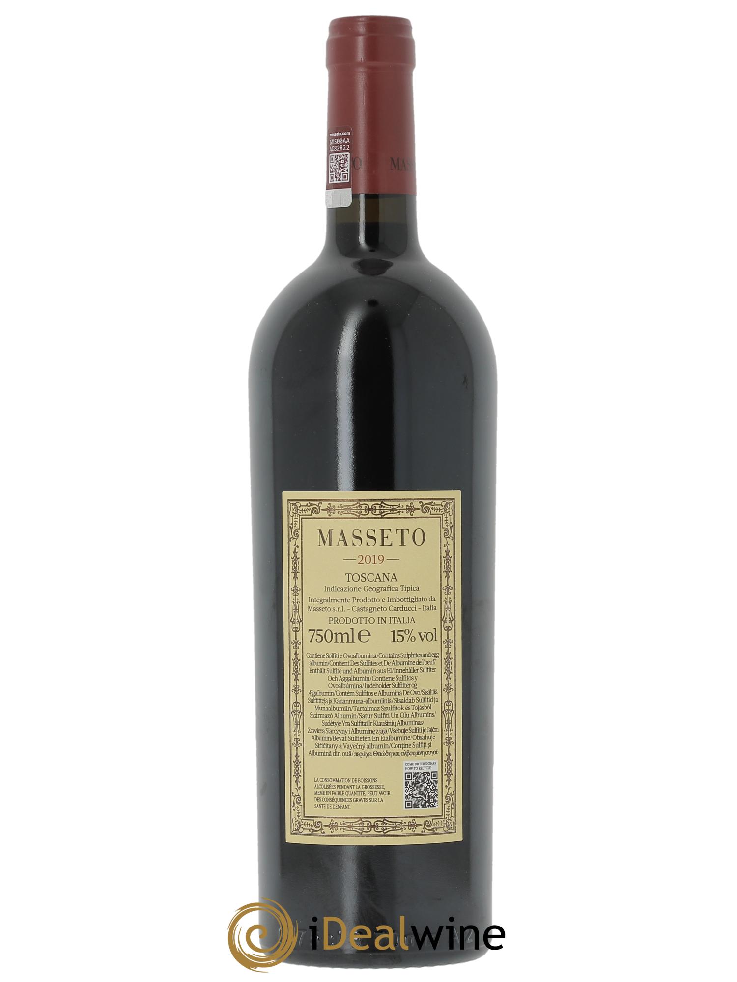 Toscana IGT Tenuta Dell'Ornellaia Masseto Frescobaldi (OWC if 3 bts) 2019 - Lot of 1 bottle - 1