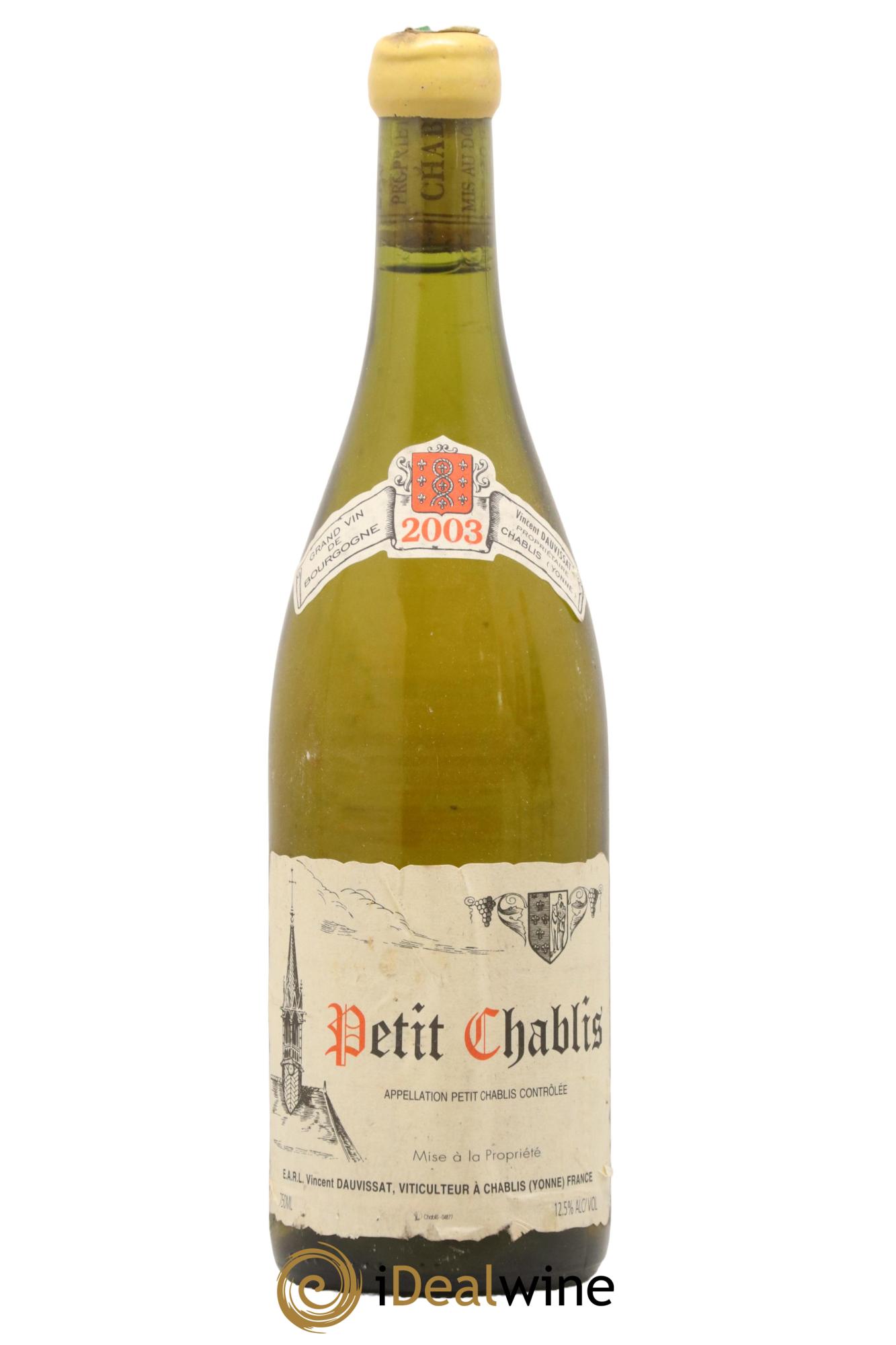 Petit Chablis Vincent Dauvissat (Domaine) 2003 - Posten von 1 Flasche - 0