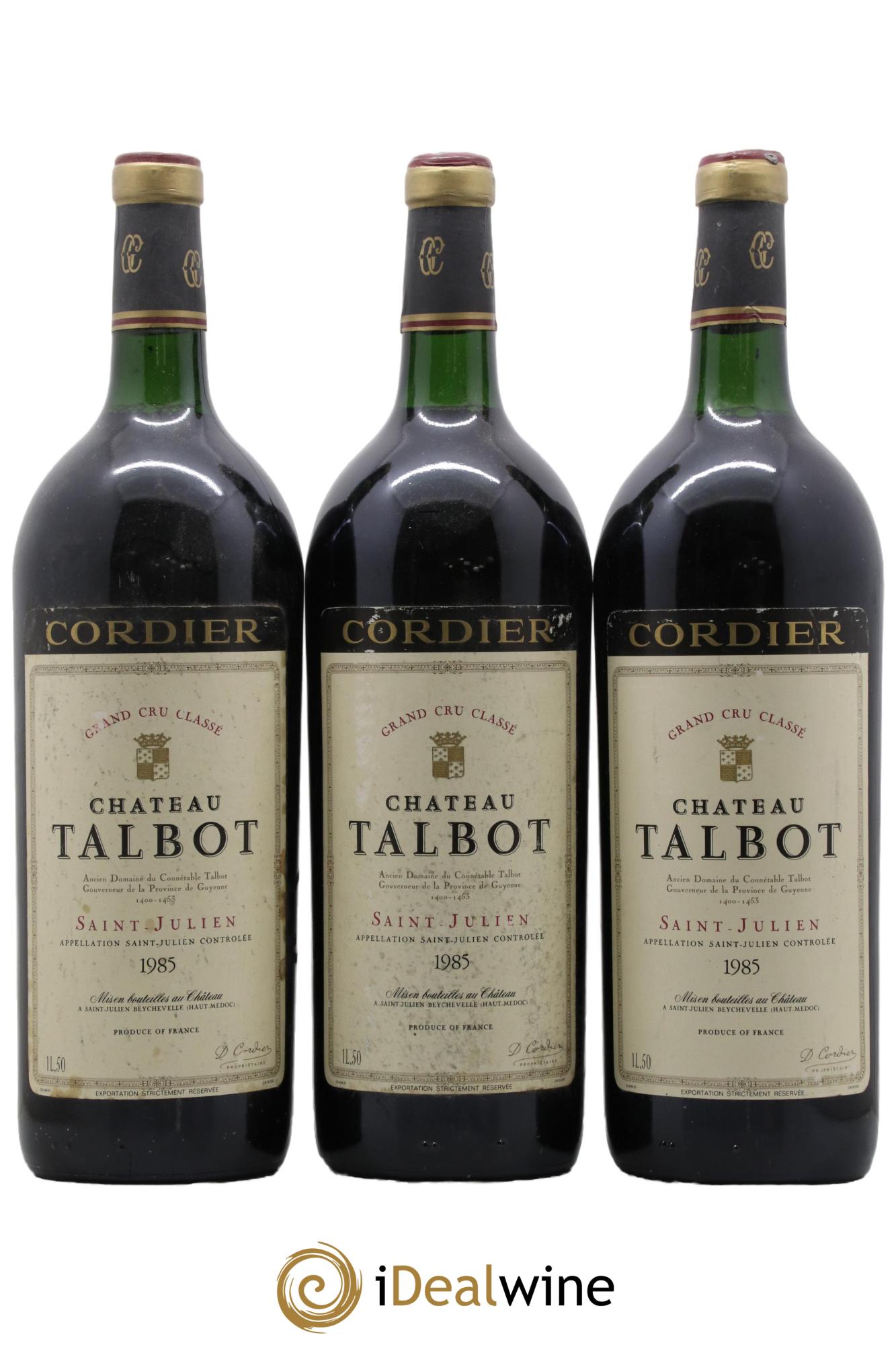 Château Talbot 4ème Grand Cru Classé 1985 - Lot de 3 magnums - 0