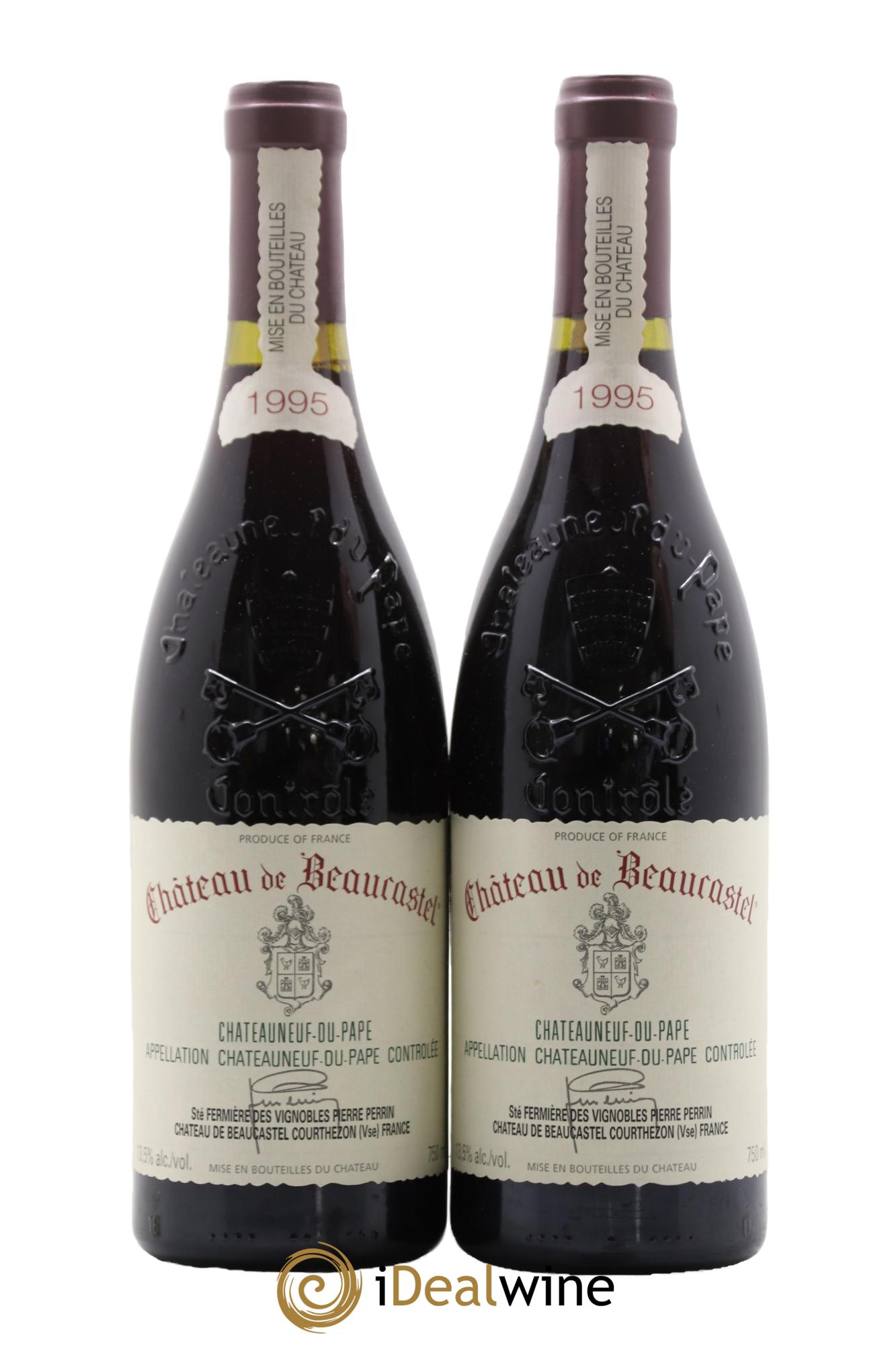 Châteauneuf-du-Pape Château de Beaucastel Famille Perrin 1995 - Lot de 2 bouteilles - 0