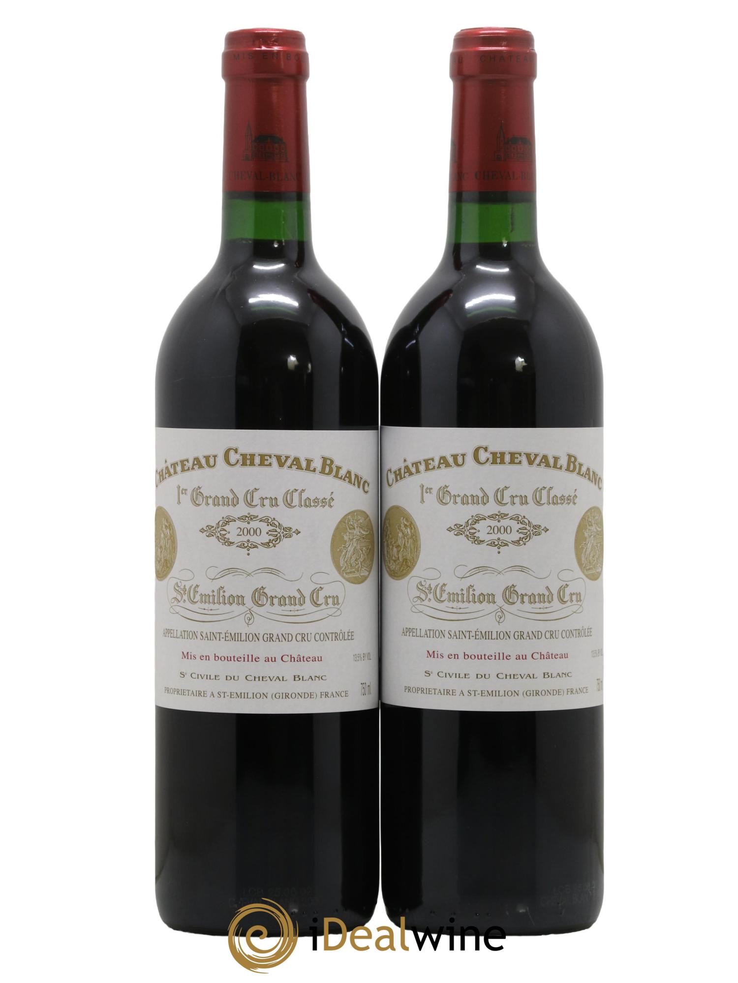 Château Cheval Blanc 1er Grand Cru Classé A 2000 - Lot de 2 bouteilles - 0