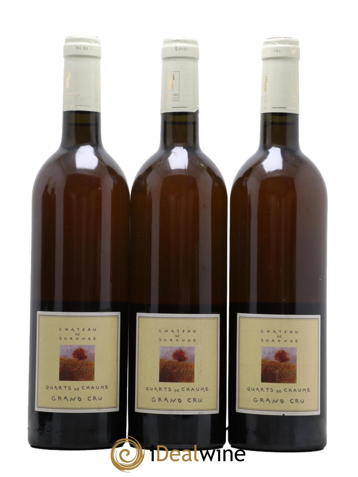 Quarts de Chaume Grains Nobles Château de Suronde  2015 - Posten von 3 Flaschen - 0