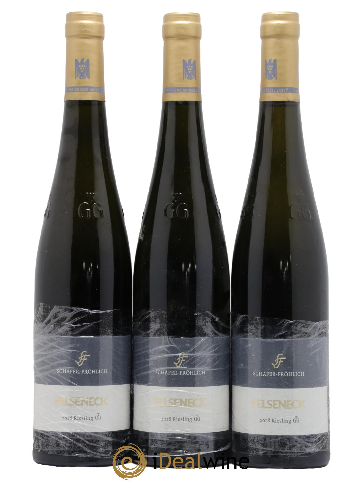 Allemagne Nahe Riesling GG Felseneck Schafer Frohlich 2018 - Lot de 3 bouteilles - 0