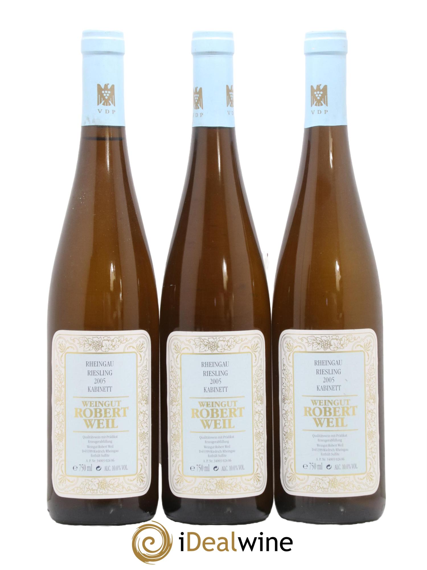 Allemagne Rheingau Fruchtsüß Riesling Kabinett Robert Weil 2005 - Lotto di 3 bottiglie - 0