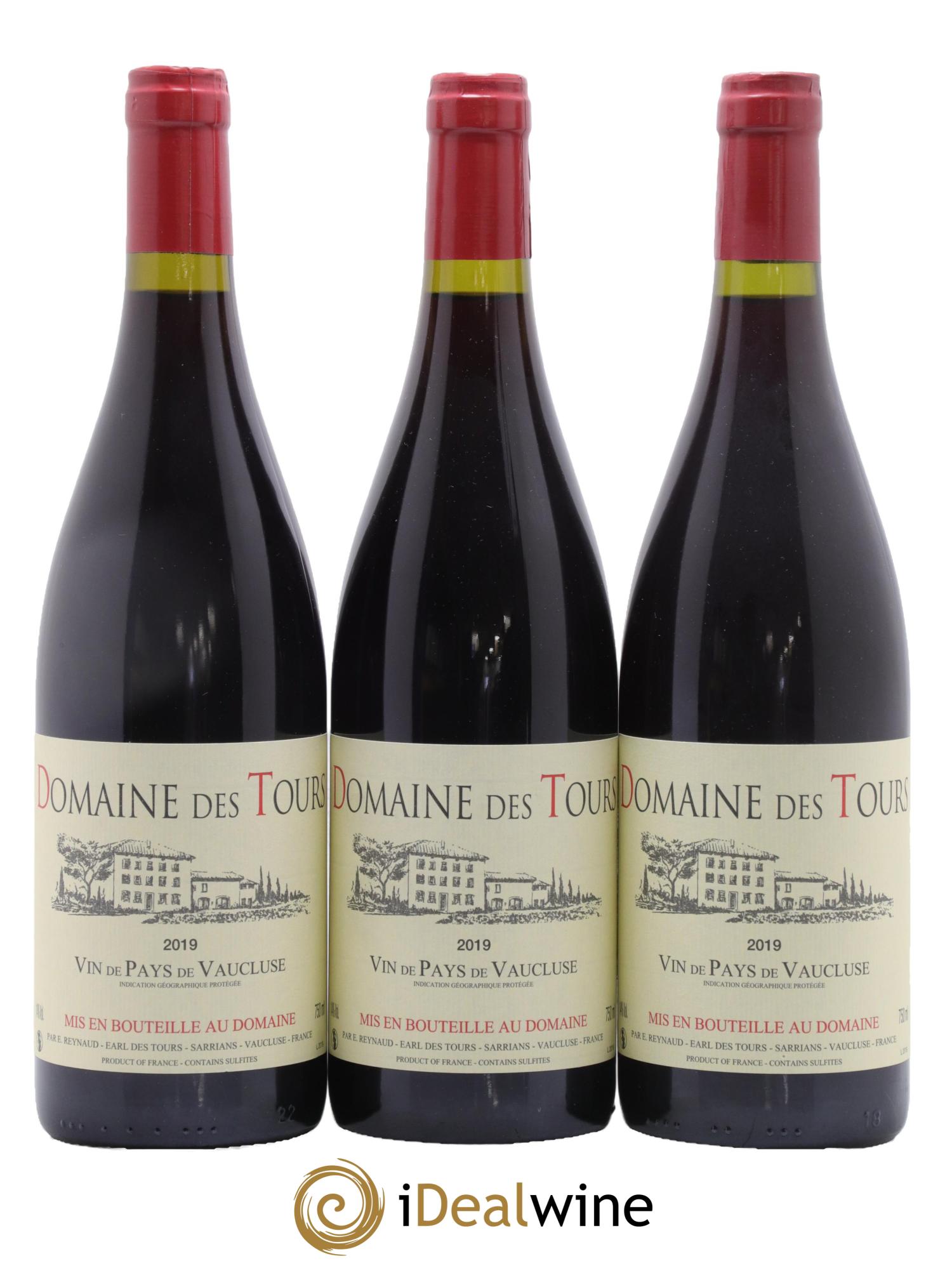 IGP Vaucluse (Vin de Pays de Vaucluse) Domaine des Tours Emmanuel Reynaud 2019 - Lot de 3 bouteilles - 0