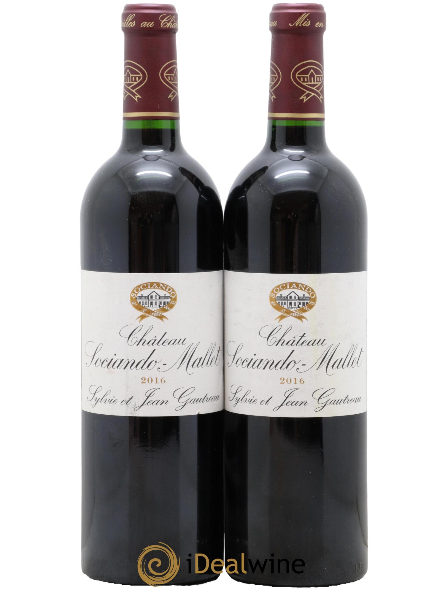 Château Sociando Mallet  2016 - Lotto di 2 bottiglie - 0